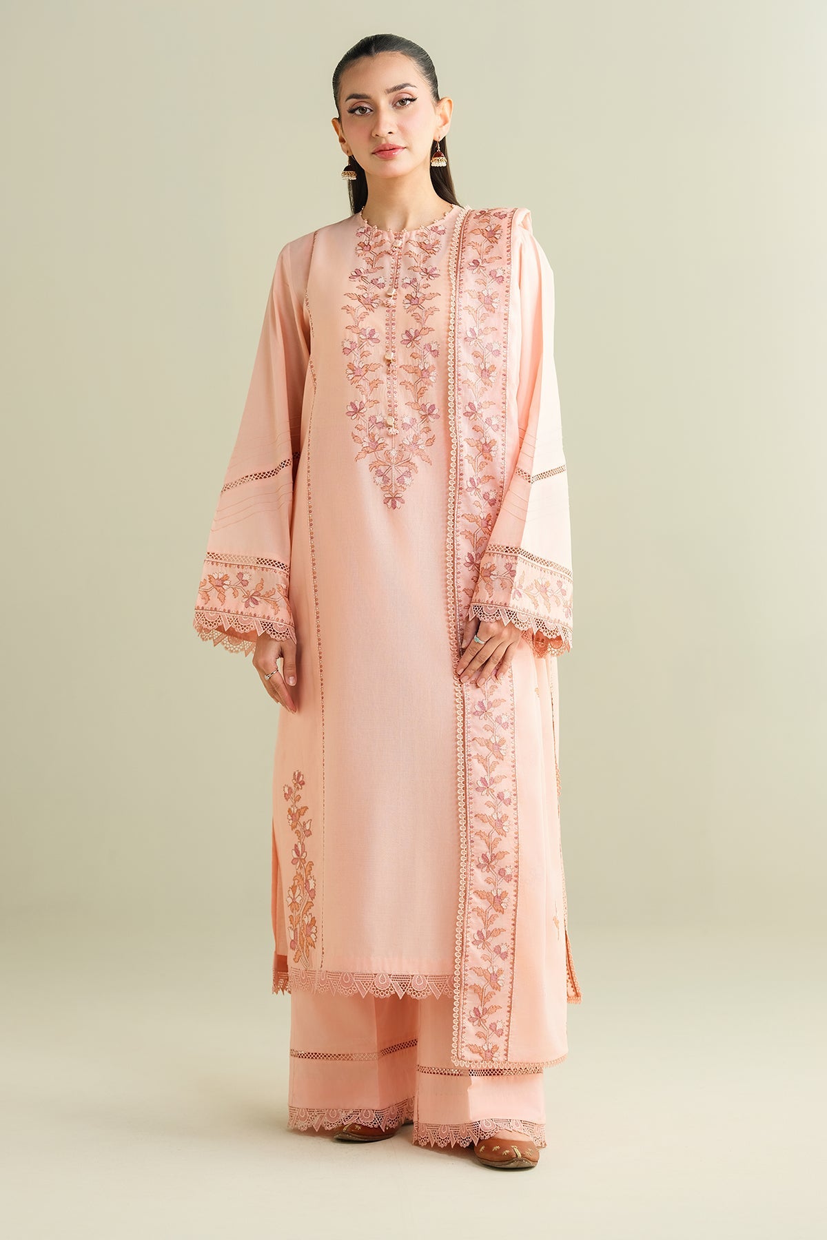 3 Piece - Embroidered Suit - C6136