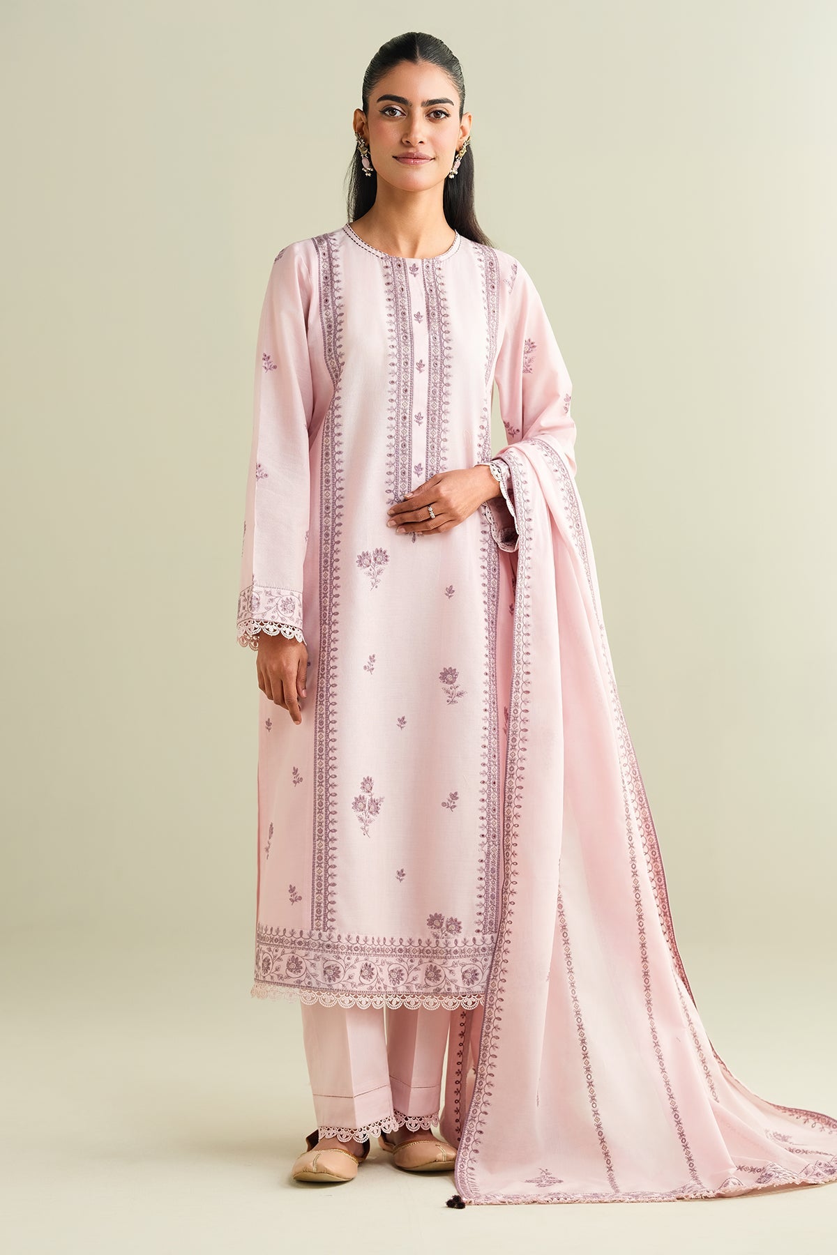 3 Piece - Embroidered Suit - C6135