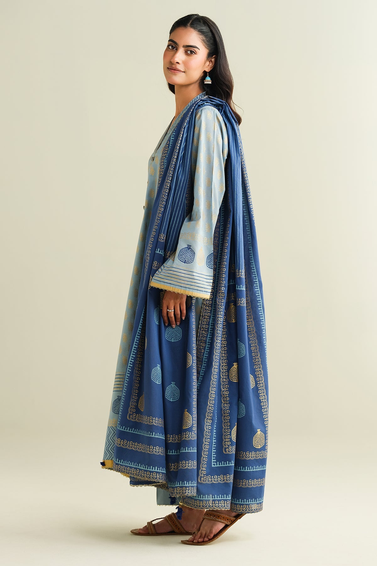 3 Piece - Printed Suit - C6144