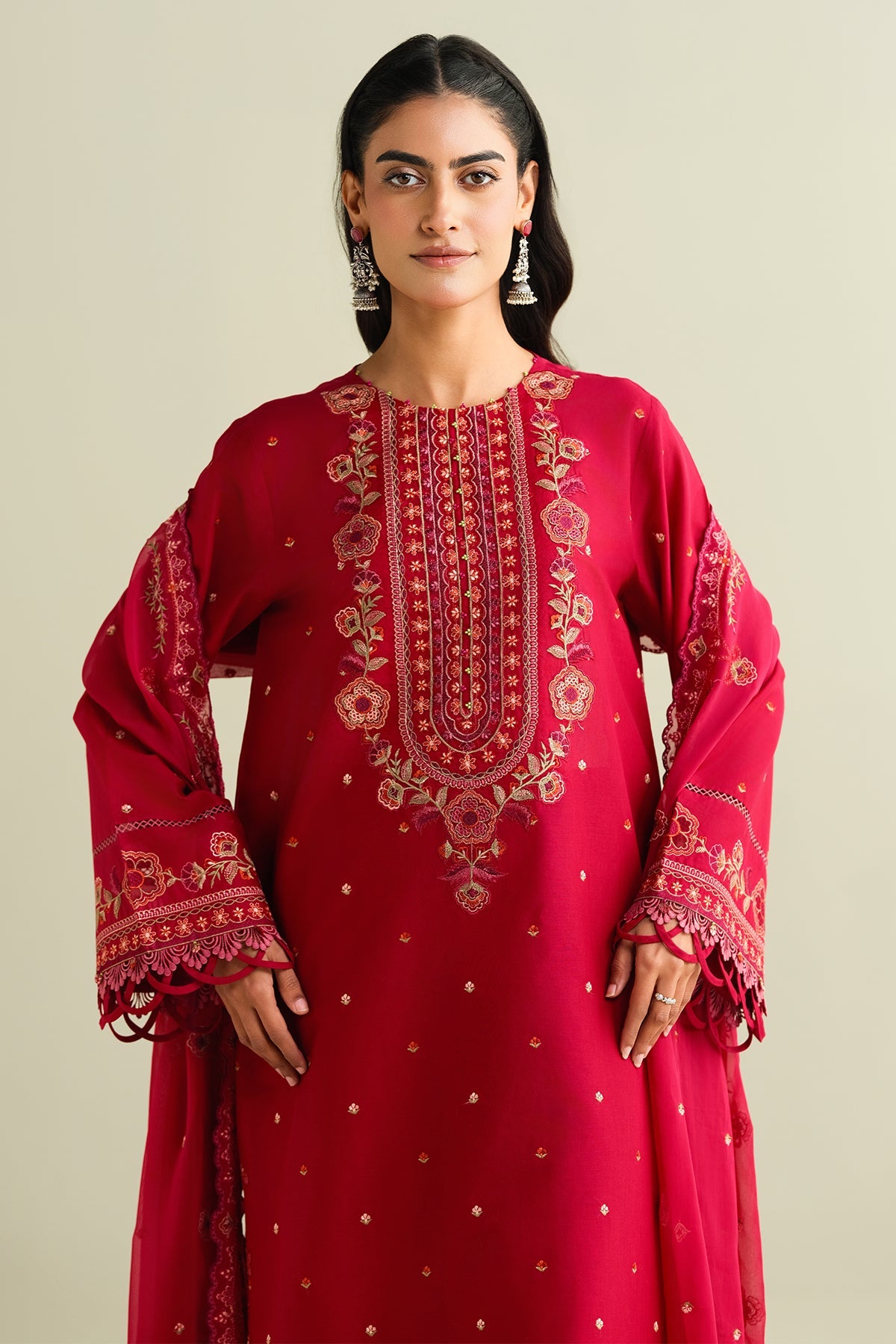3 Piece - Embroidered Suit - C6169