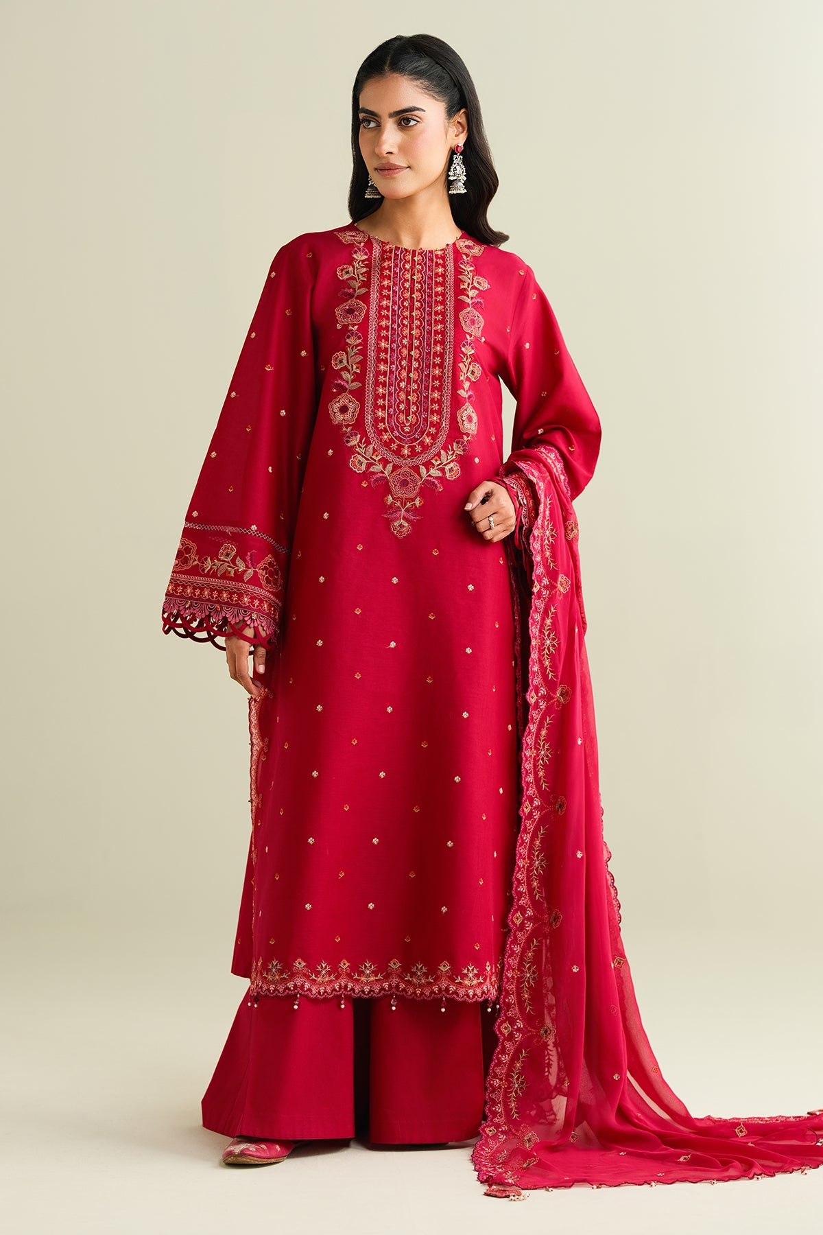 3 Piece - Embroidered Suit - C6169