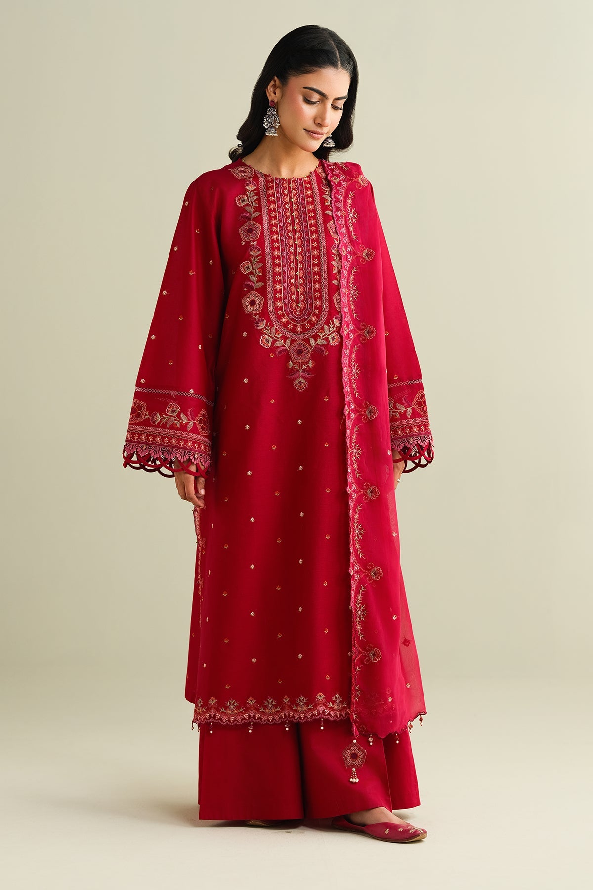 3 Piece - Embroidered Suit - C6169
