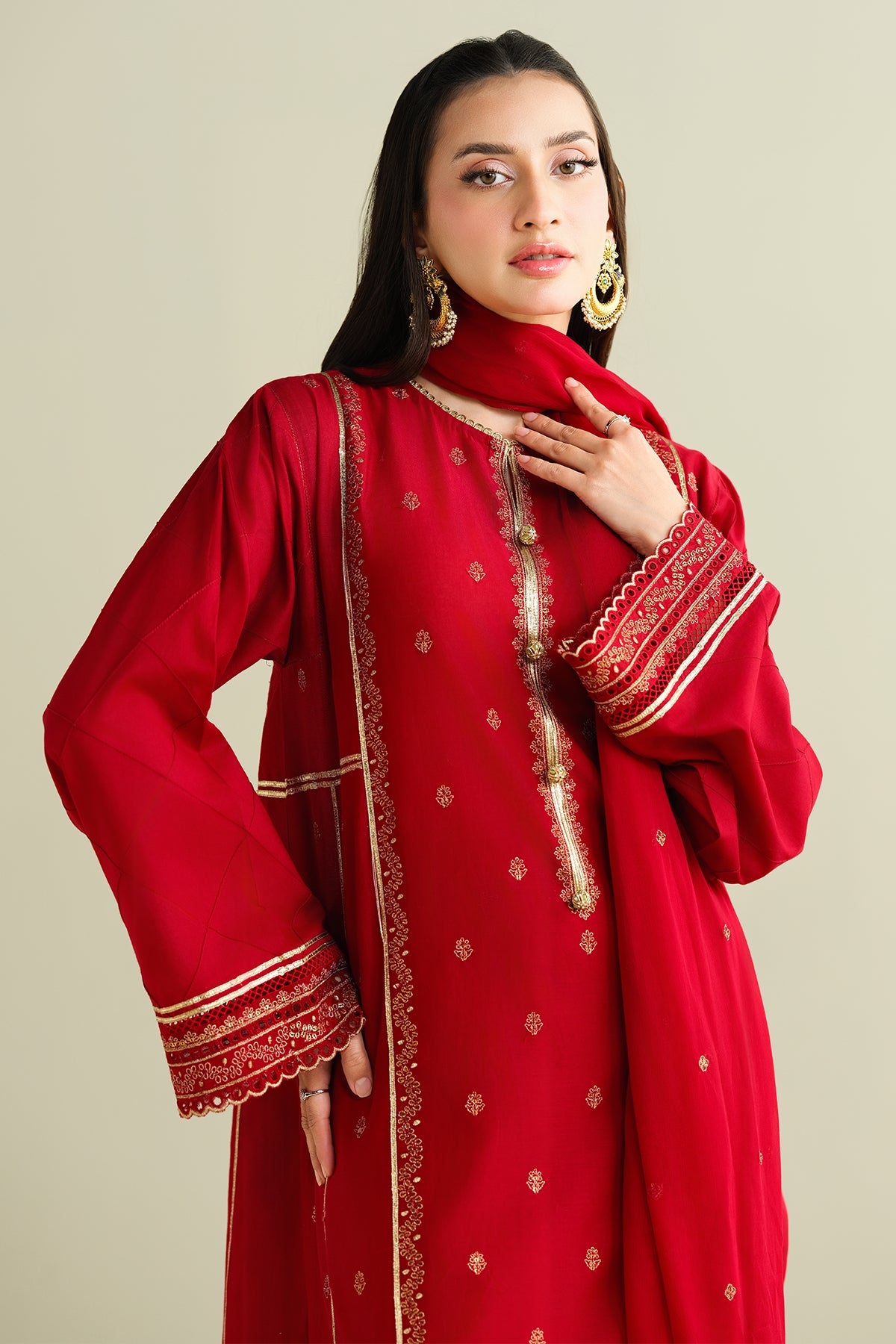3 Piece - Embroidered Suit - C6164