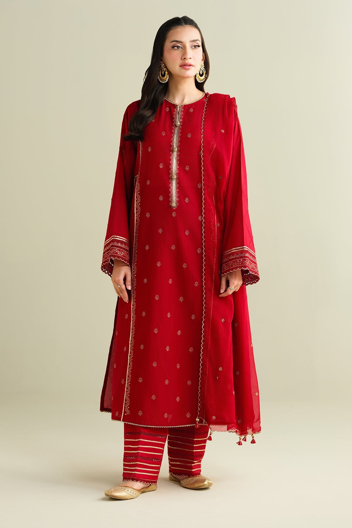 3 Piece - Embroidered Suit - C6164