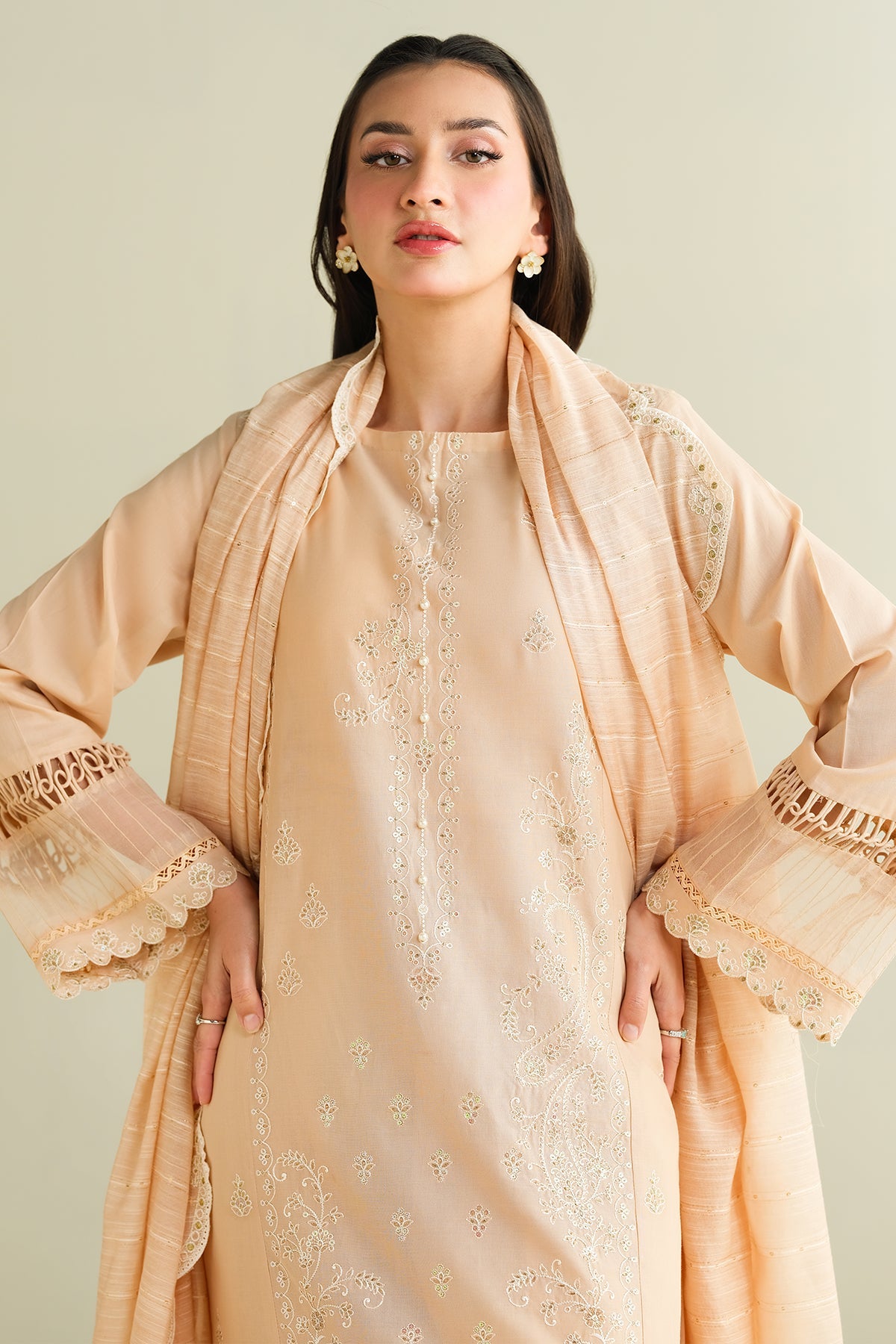 3 Piece - Embroidered Suit - C6190