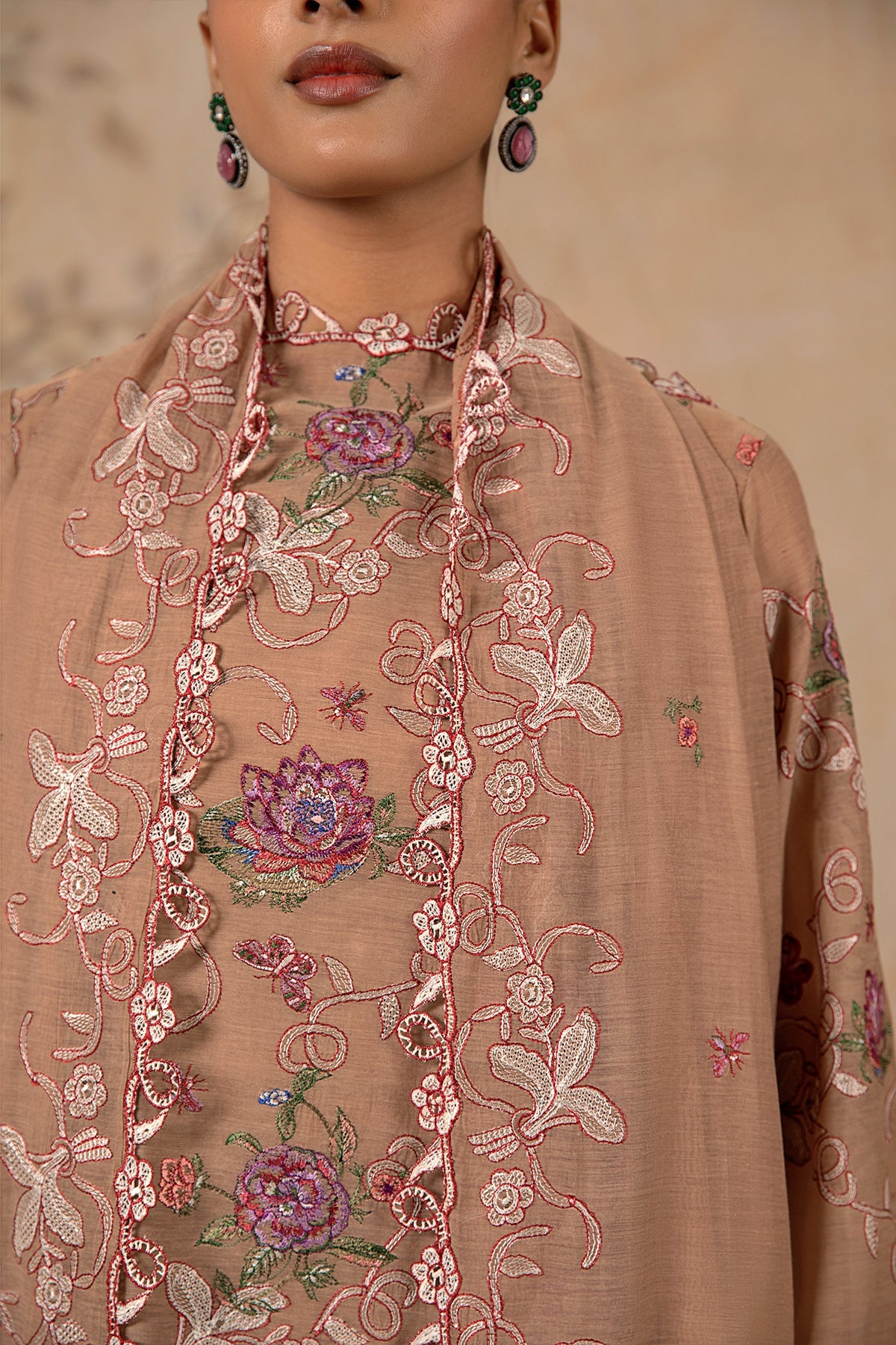 4 Piece - Embroidered Suit - MC1610-2