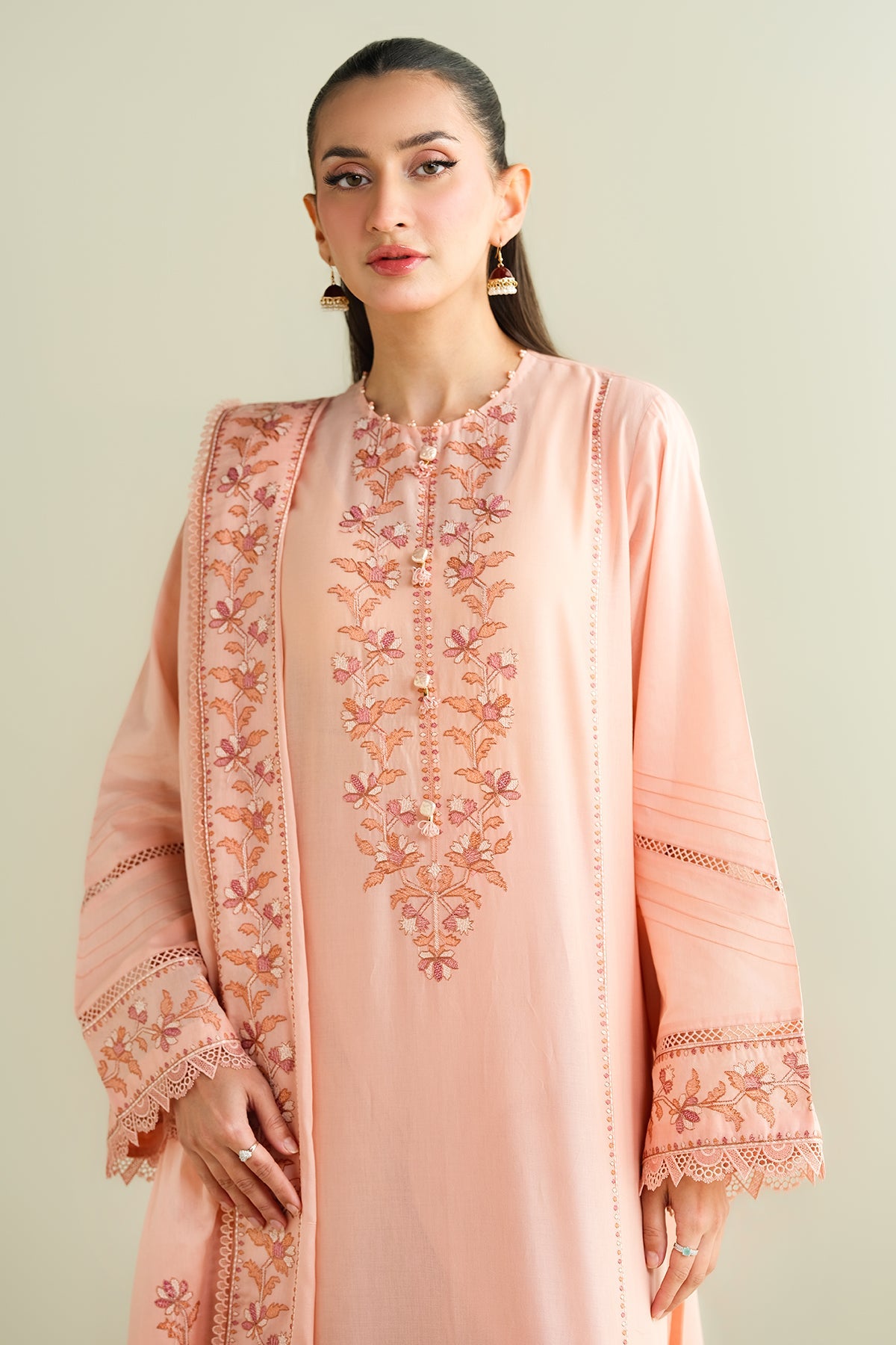 3 Piece - Embroidered Suit - C6136
