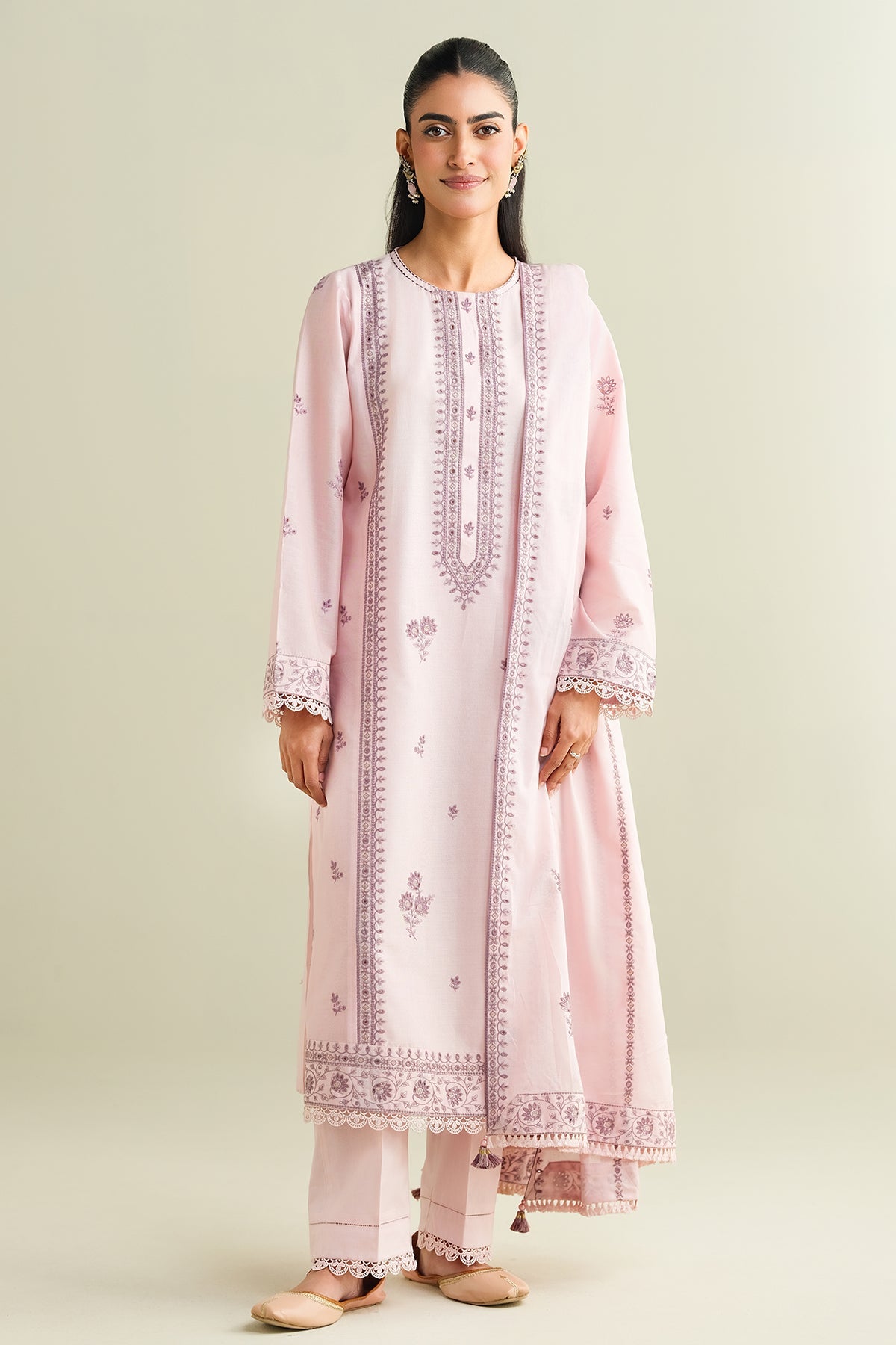 3 Piece - Embroidered Suit - C6135