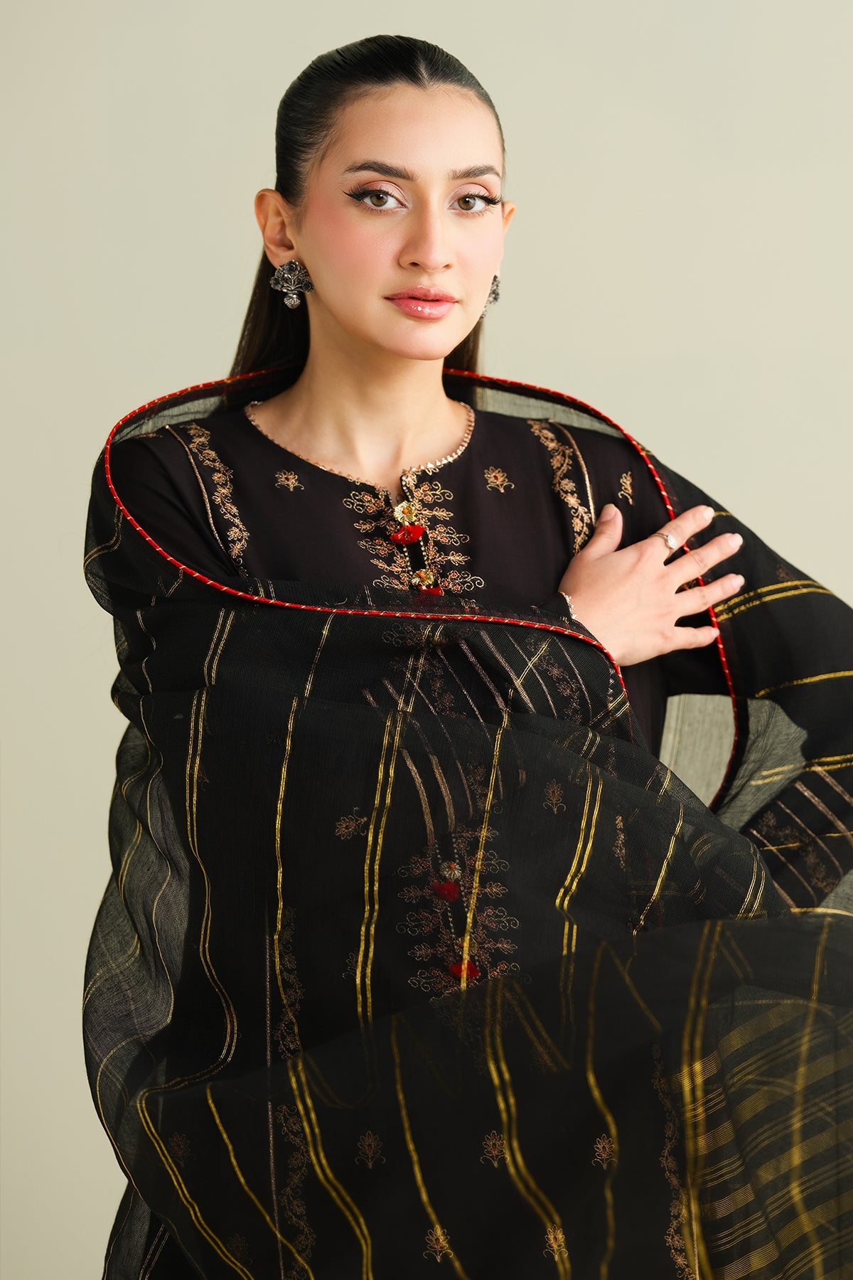 3 Piece - Embroidered Suit - C6161