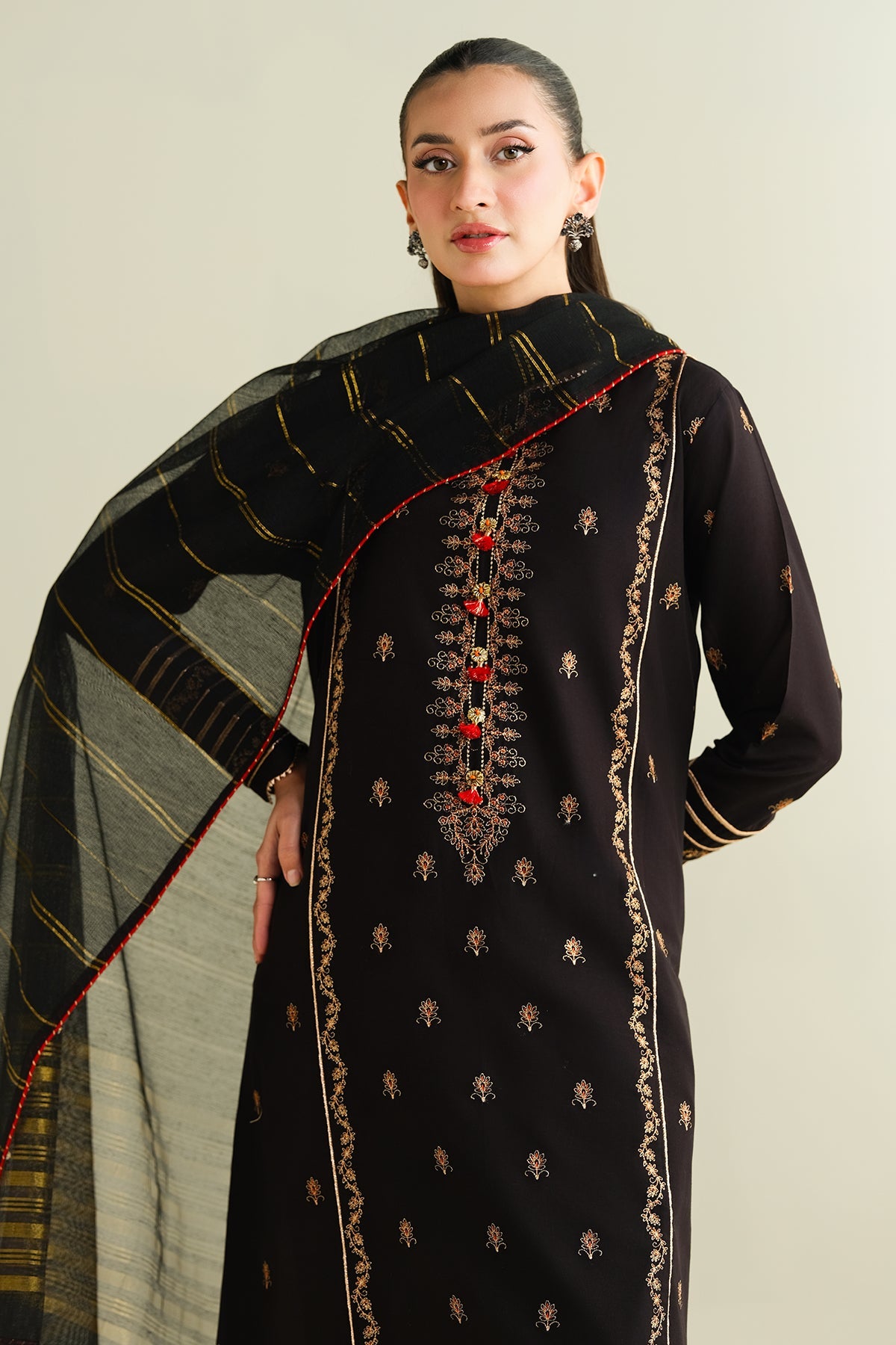 3 Piece - Embroidered Suit - C6161
