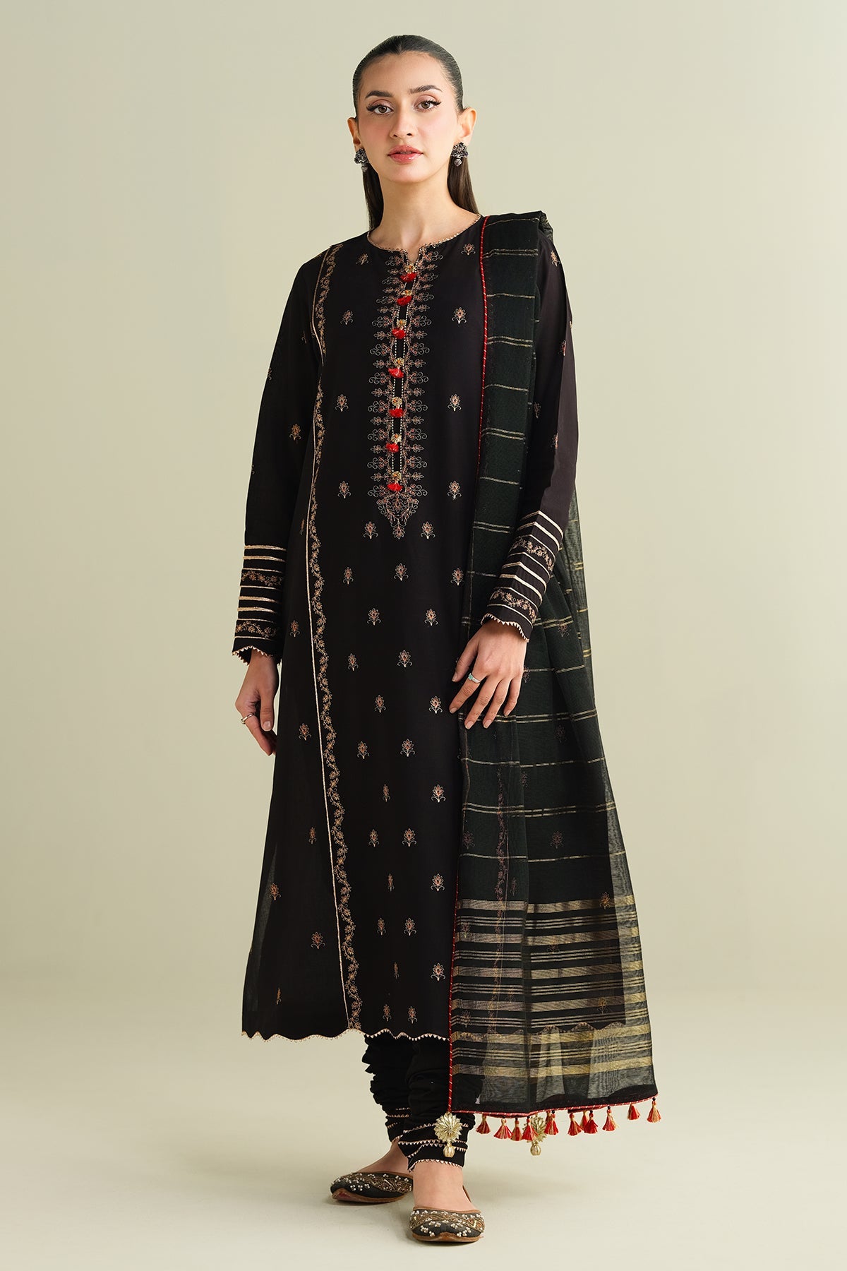 3 Piece - Embroidered Suit - C6161