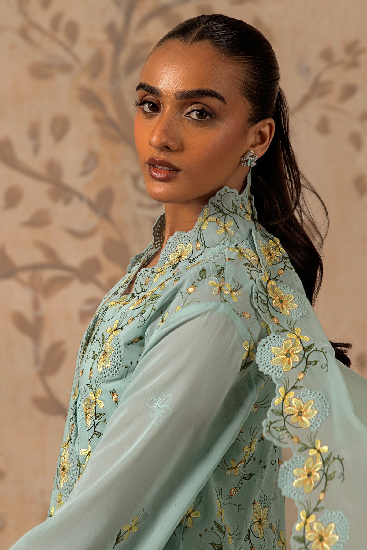 4 Piece - Premium Pure Voile Embroidered Suit - MC1611