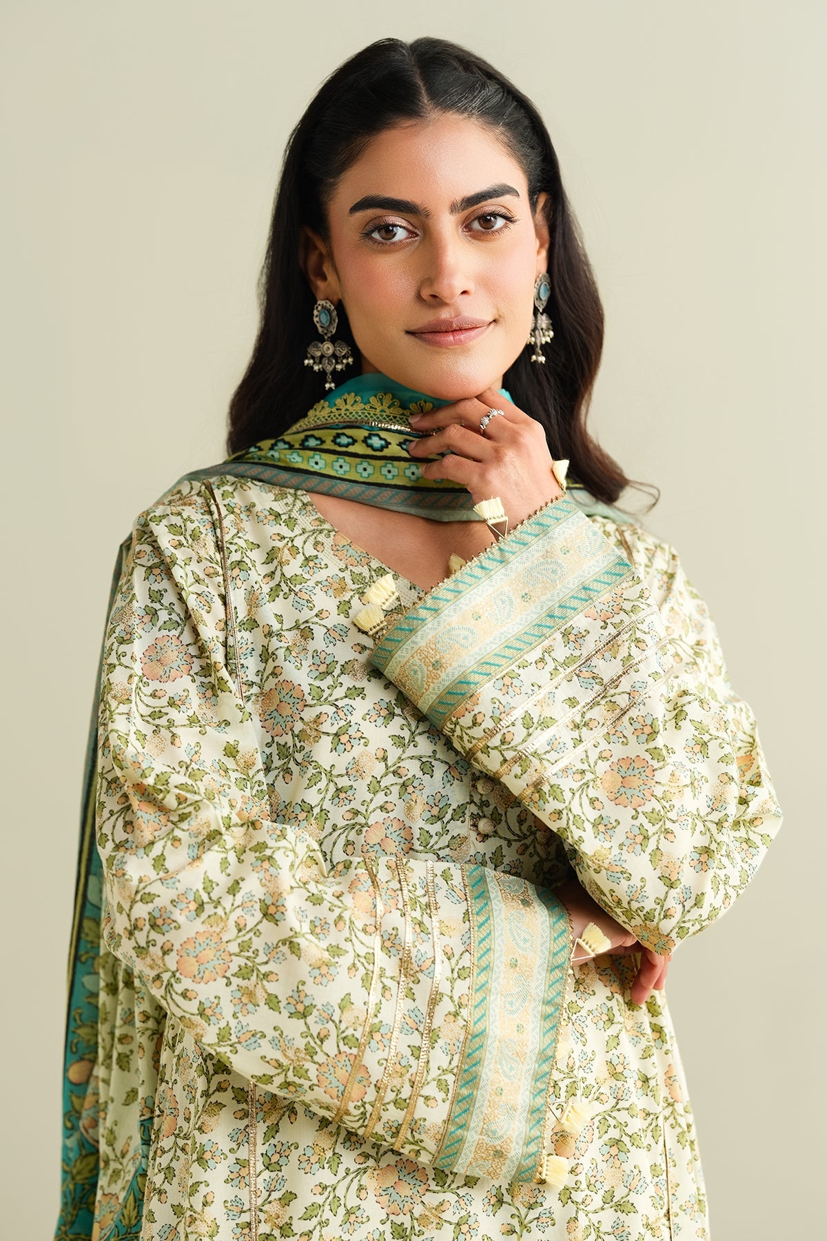 3 Piece - Printed Suit - C6146