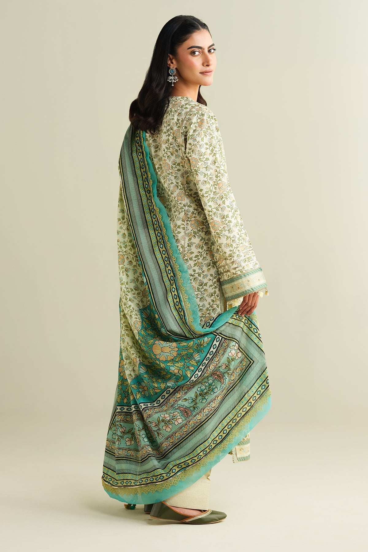 3 Piece - Printed Suit - C6146