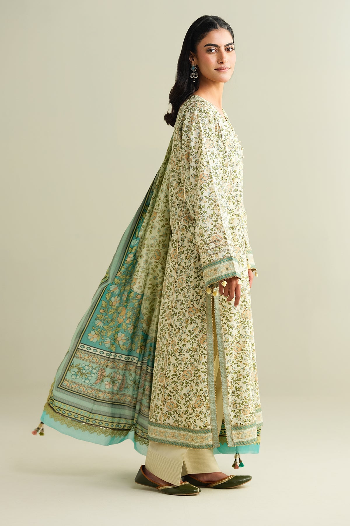 3 Piece - Printed Suit - C6146