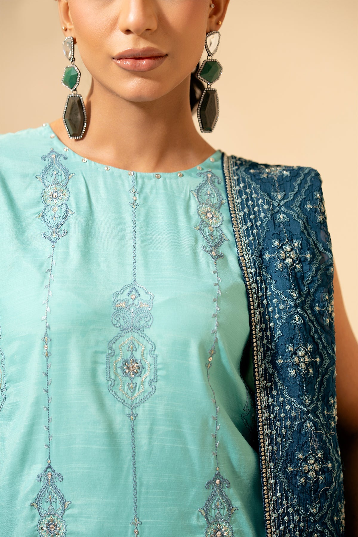 3 Piece - Embroidered Suit - E1378