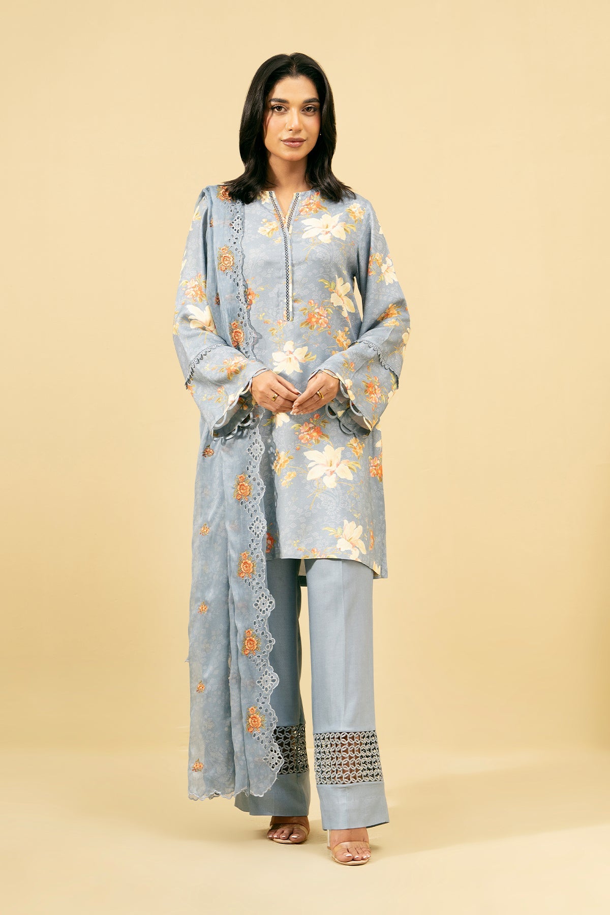 3 Piece - Embroidered Marina Suit