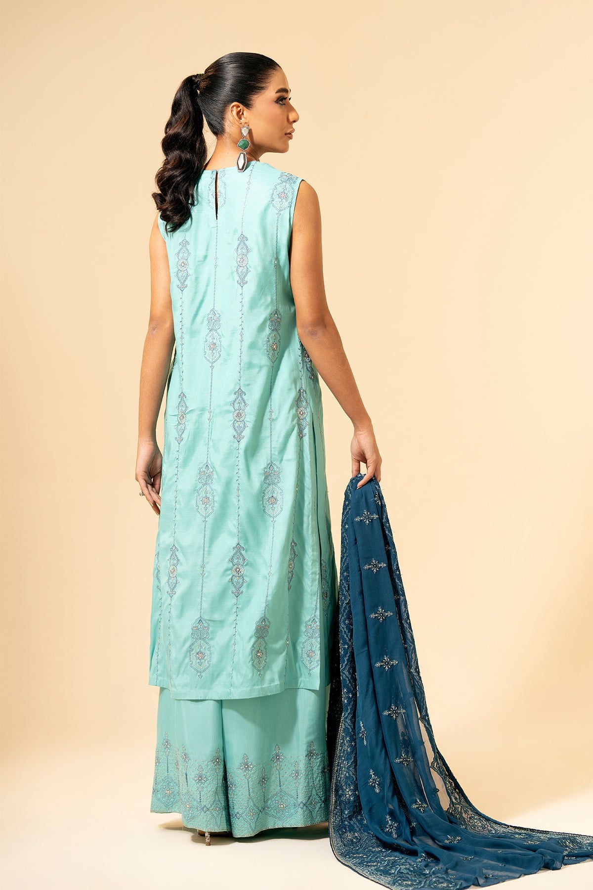 3 Piece - Embroidered Suit - E1378