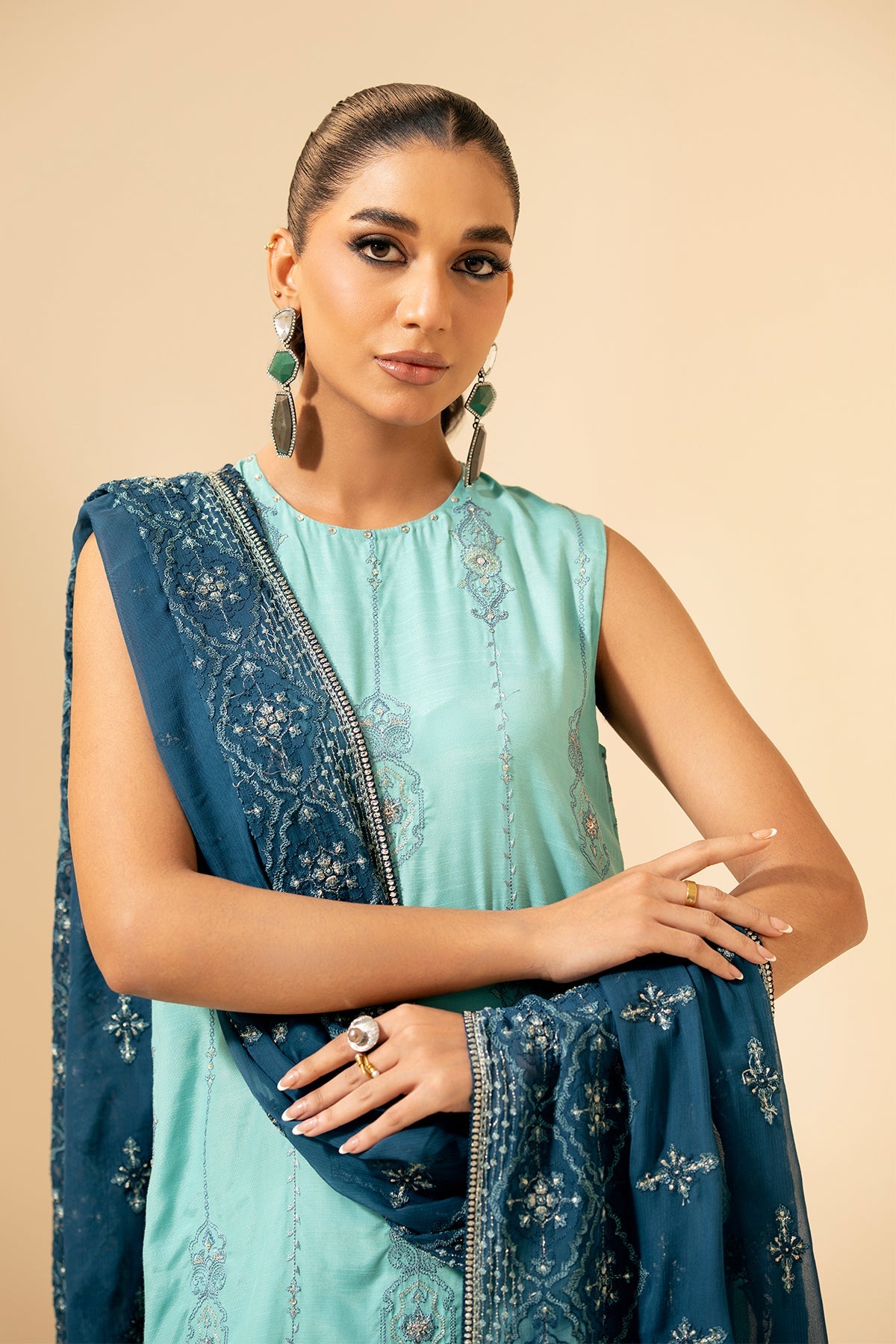3 Piece - Embroidered Suit - E1378