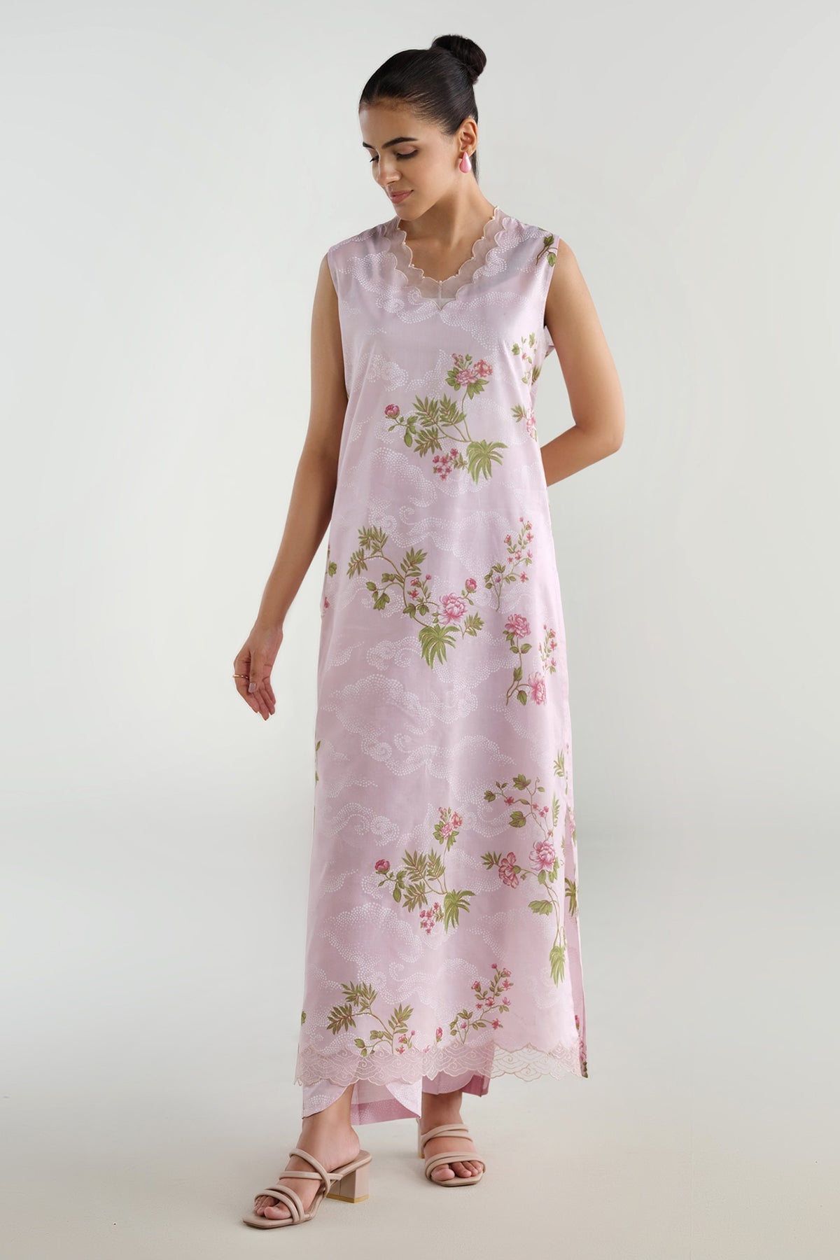 2 Piece - Printed & Embriodered Suit - C6206