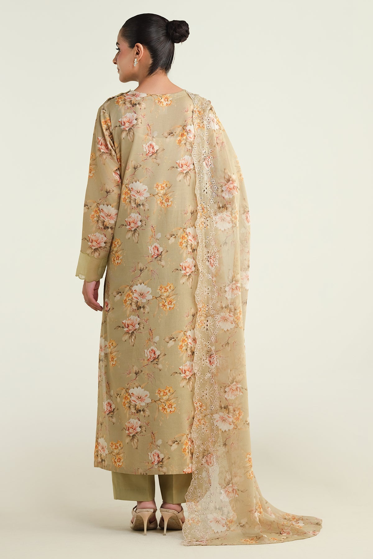 3 Piece-Printed & Embroidered Suit-C6227