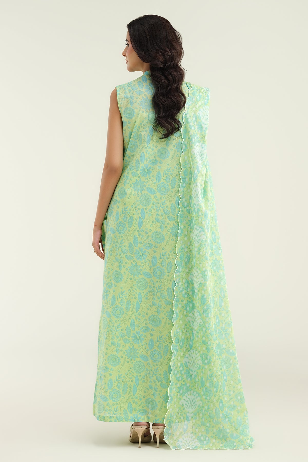 3 Piece-Printed & Embroidered Suit-C6239