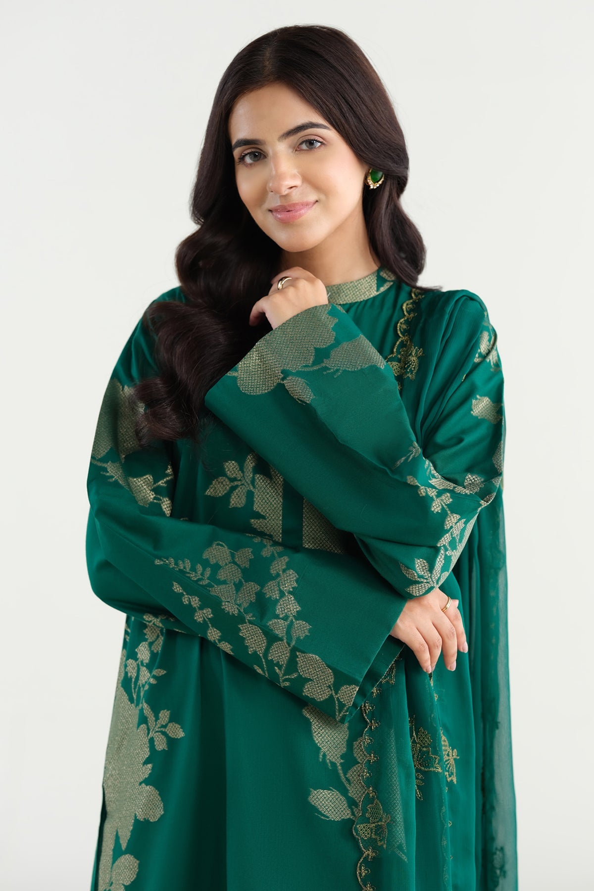 3 Piece - Embroidered Suit - C6284