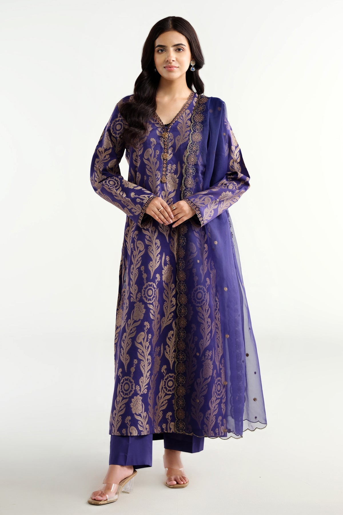 3 Piece - Embroidered Suit - C6285
