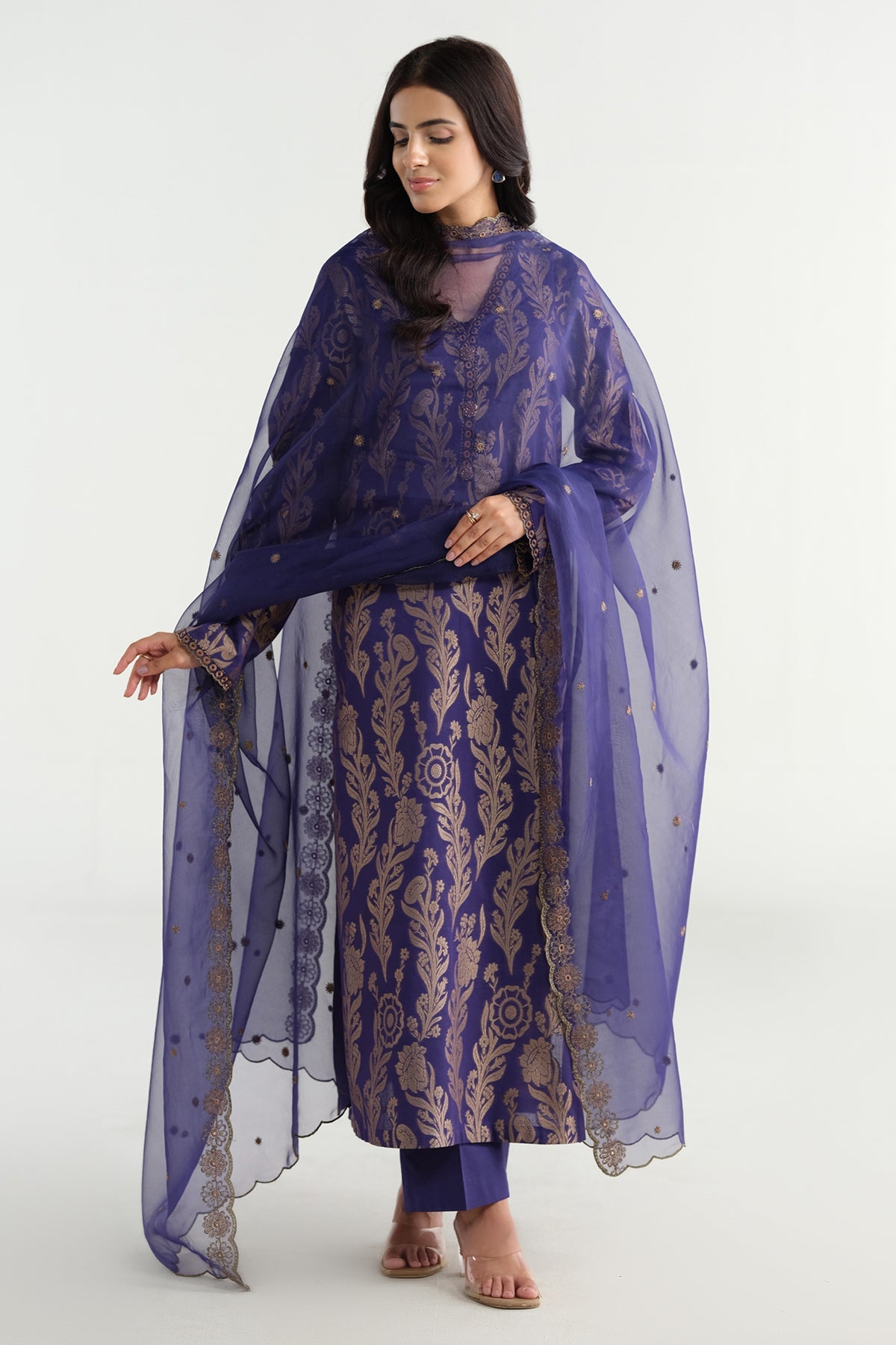 3 Piece - Embroidered Suit - C6285