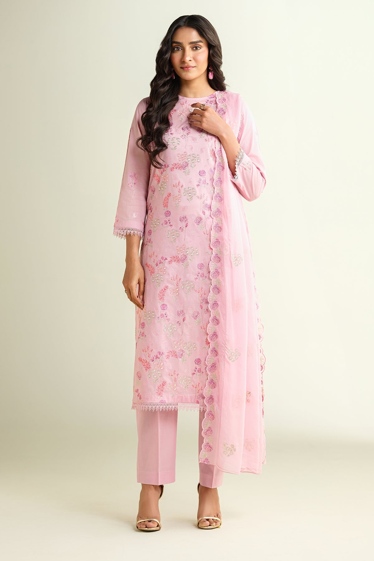 3 Piece - Embroidered Suit - E1613