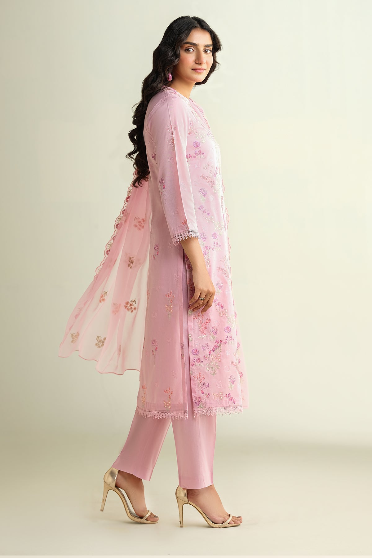 3 Piece - Embroidered Suit - E1613
