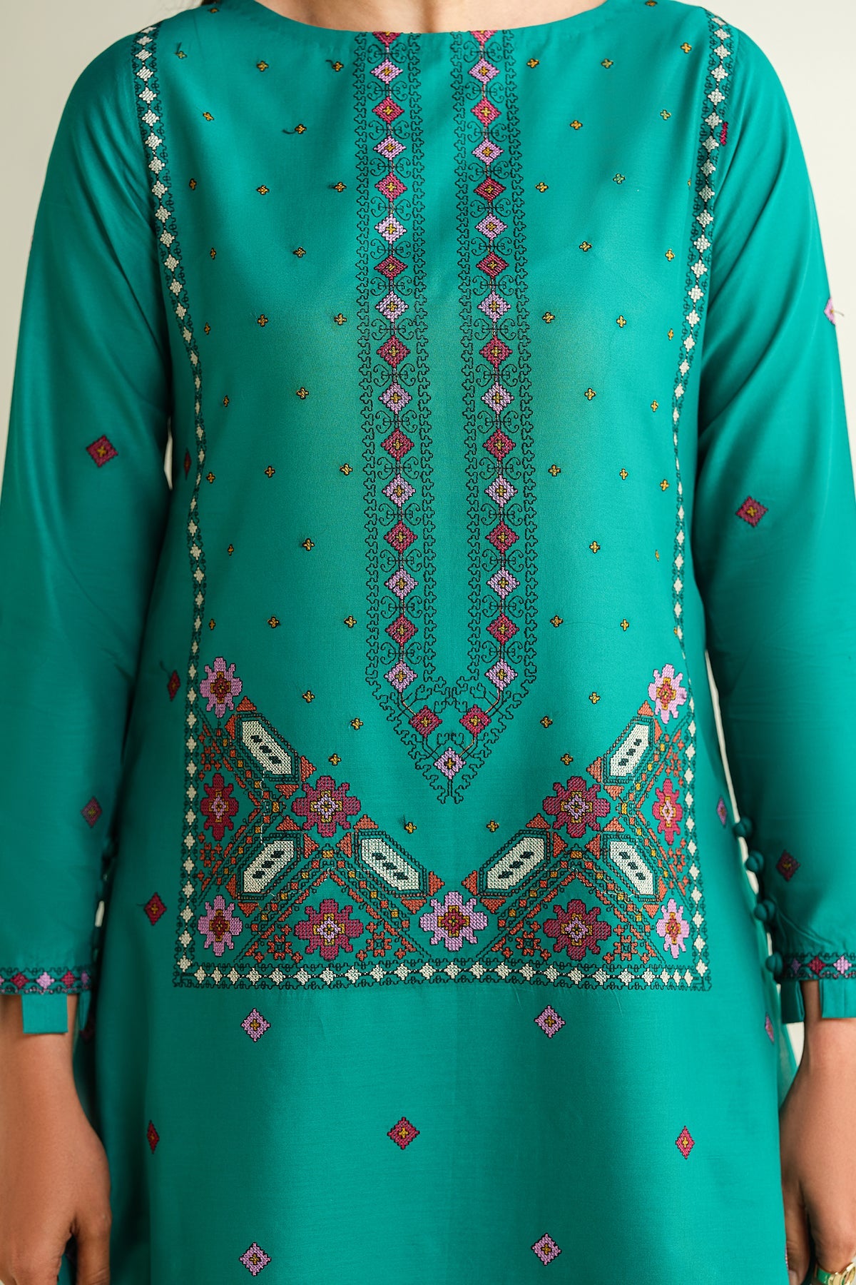 3 Piece - Embroidered Suit - E1616