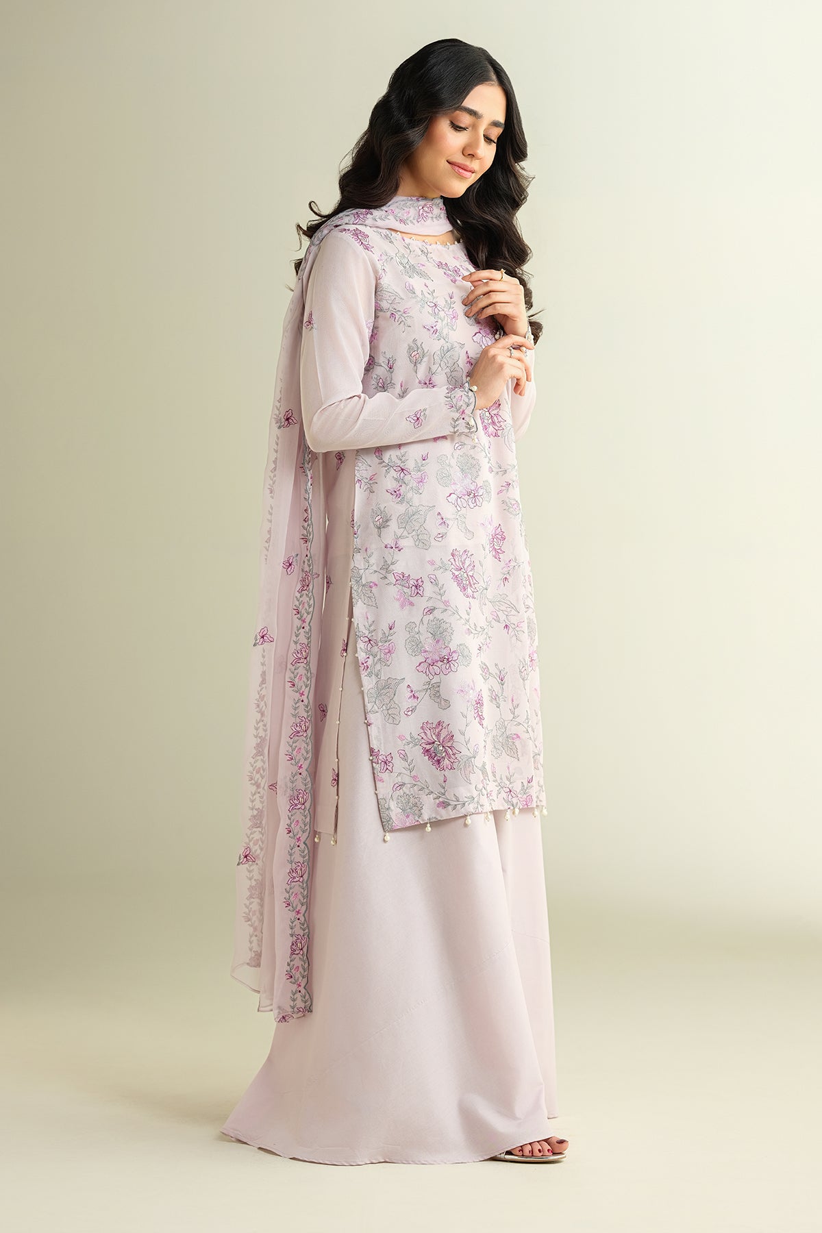 3 Piece - Embroidered Suit - E1621