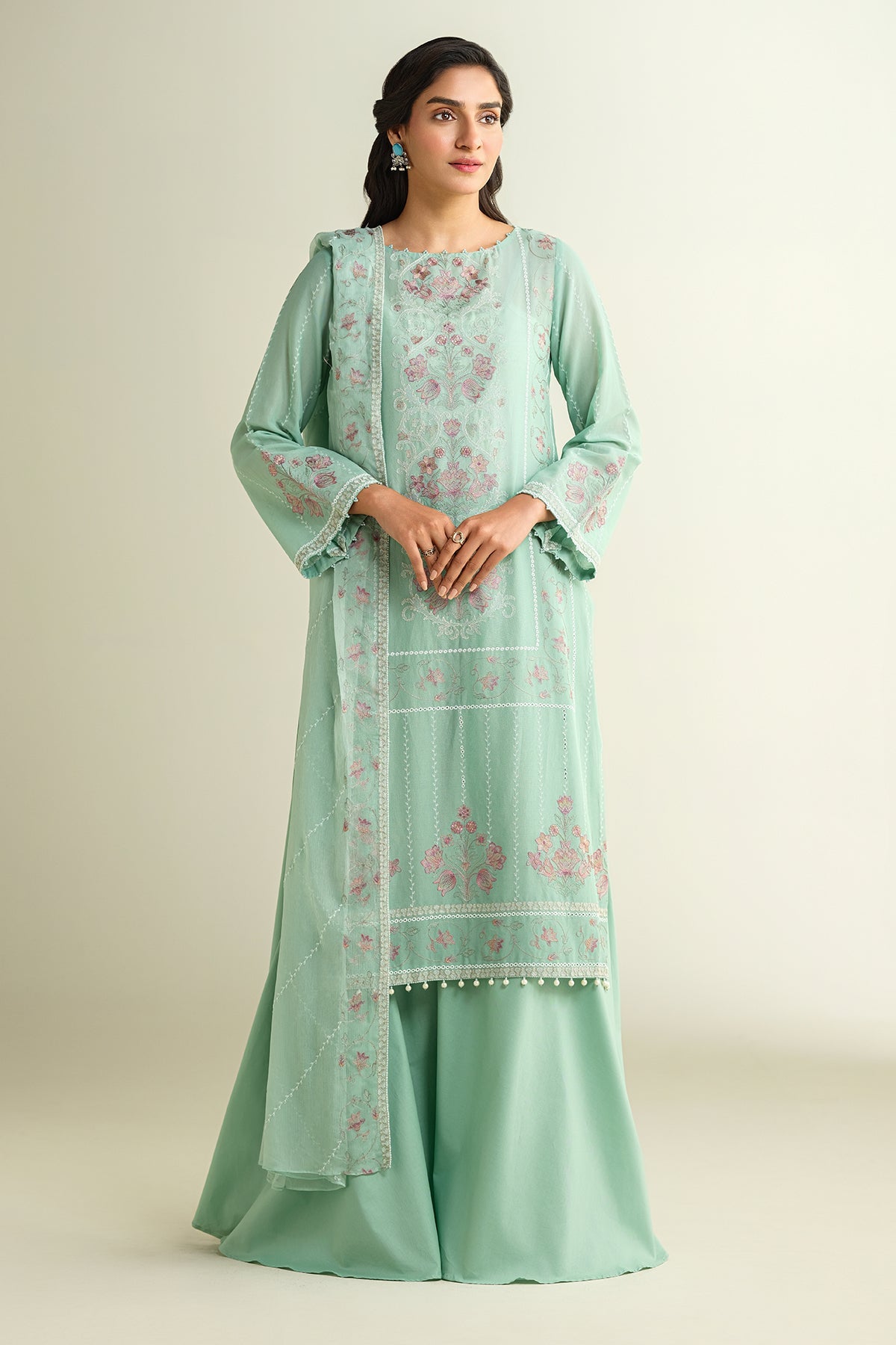 3 Piece - Embroidered Suit - E1622