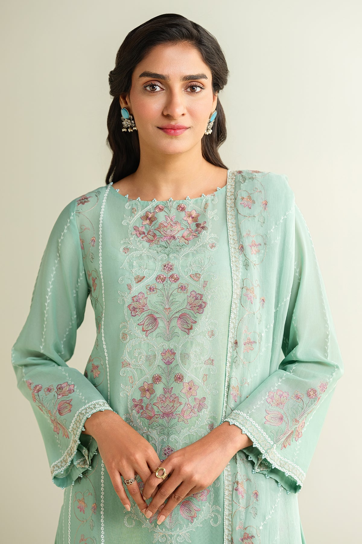 3 Piece - Embroidered Suit - E1622
