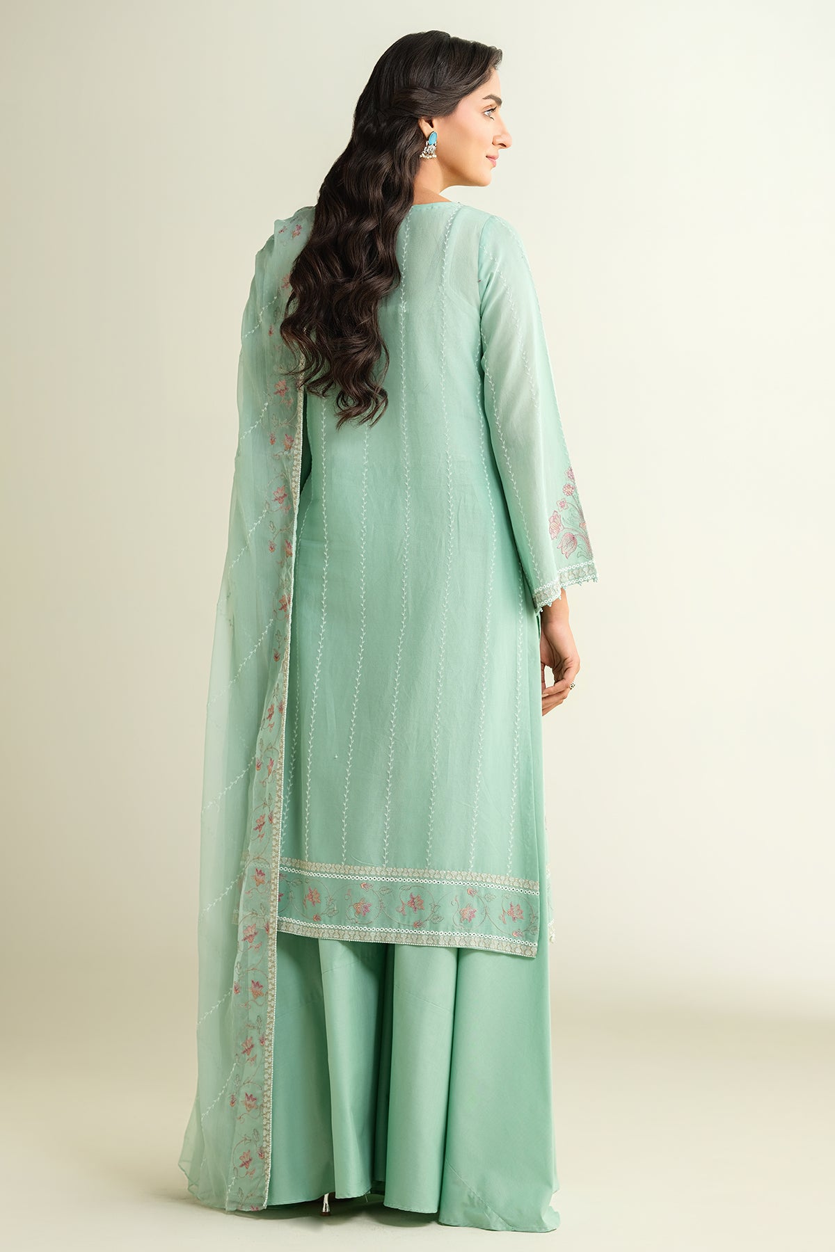 3 Piece - Embroidered Suit - E1622