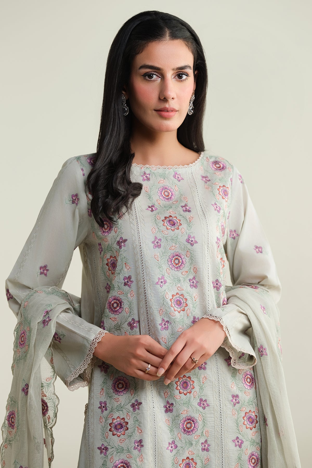 3 Piece - Embroidered Suit - E1627