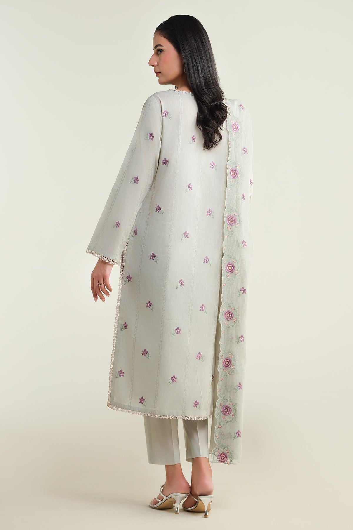 3 Piece - Embroidered Suit - E1627