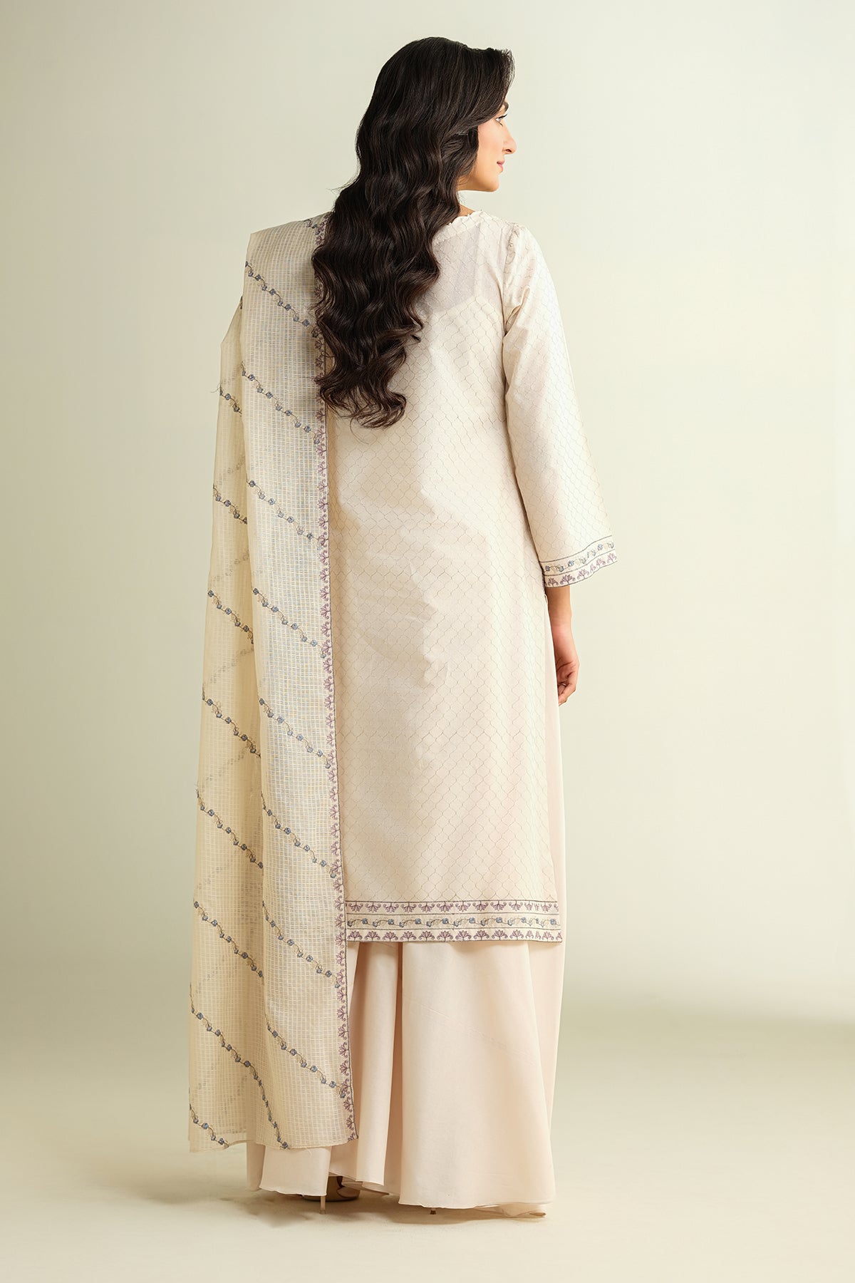 3 Piece - Embroidered Suit - E1629
