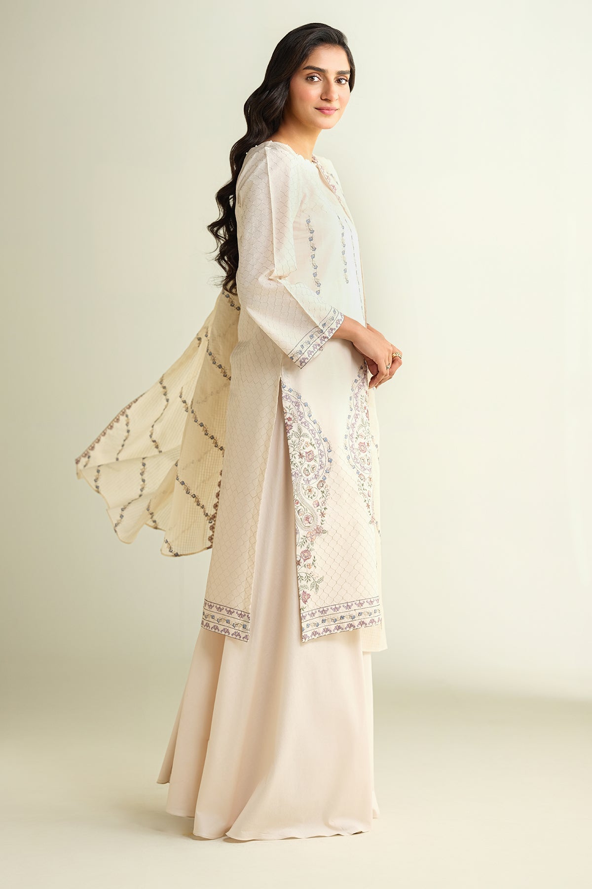 3 Piece - Embroidered Suit - E1629