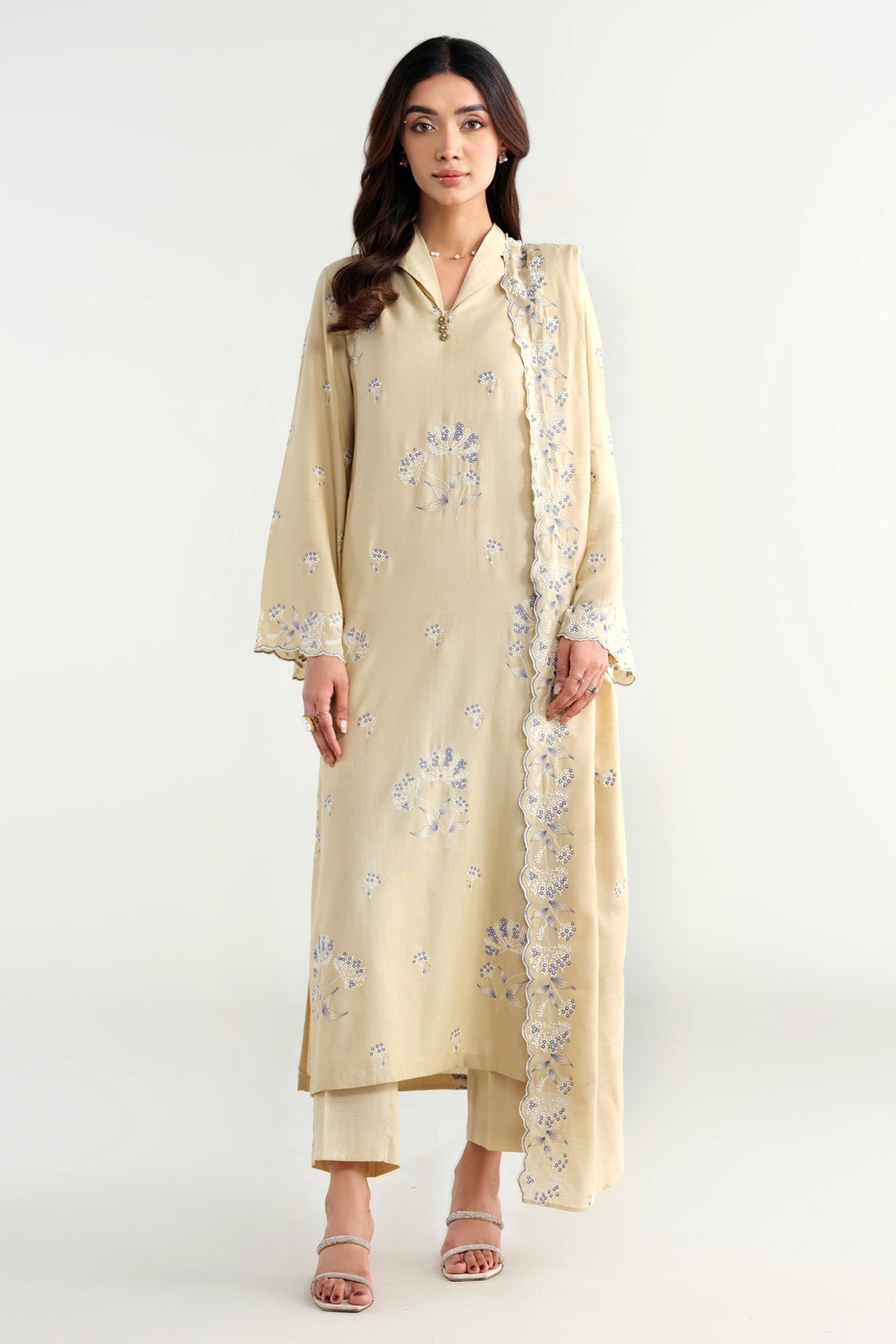 4 Piece - Embroidered Suit - E1640