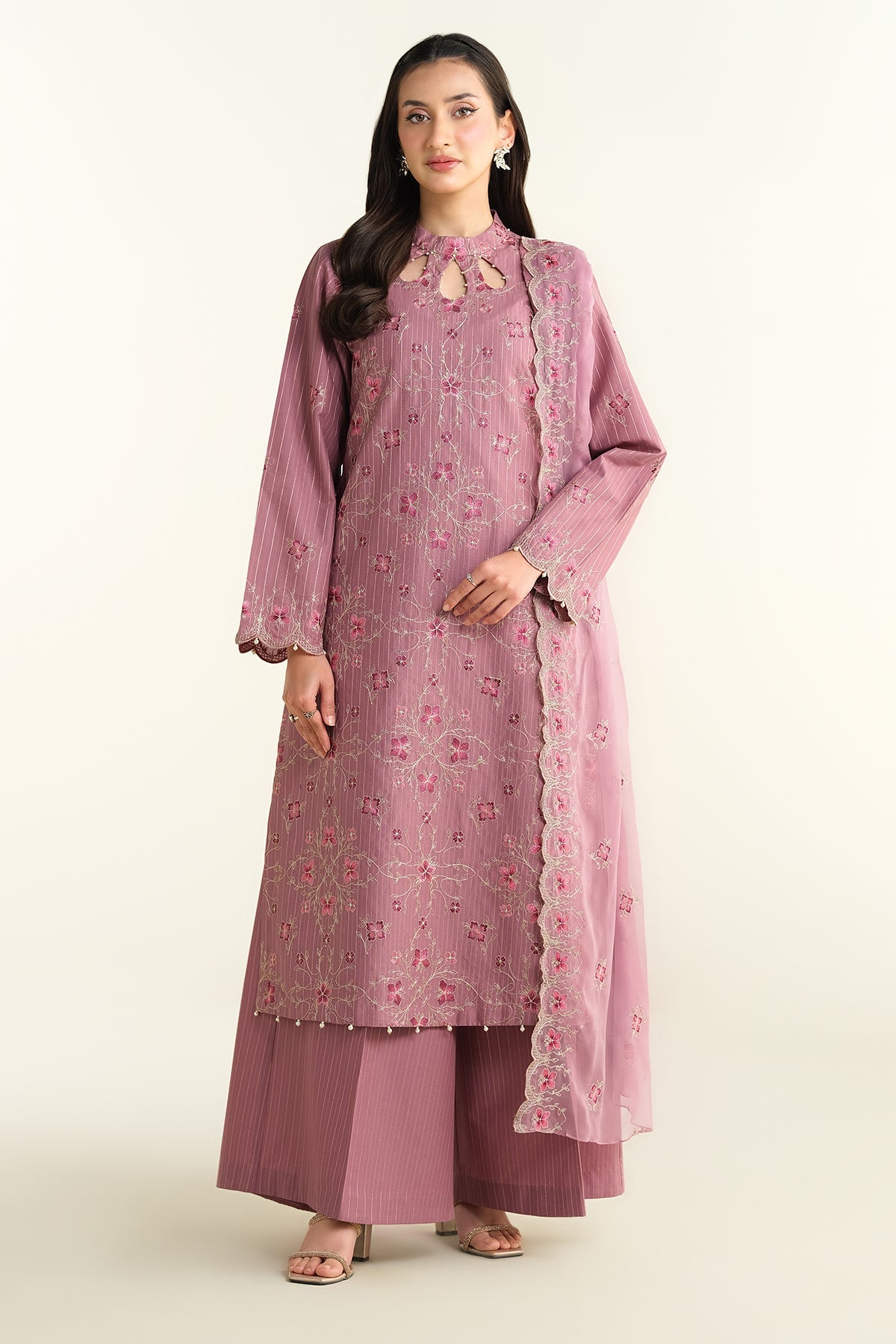 3 Piece - Embroidered Suit - E1653