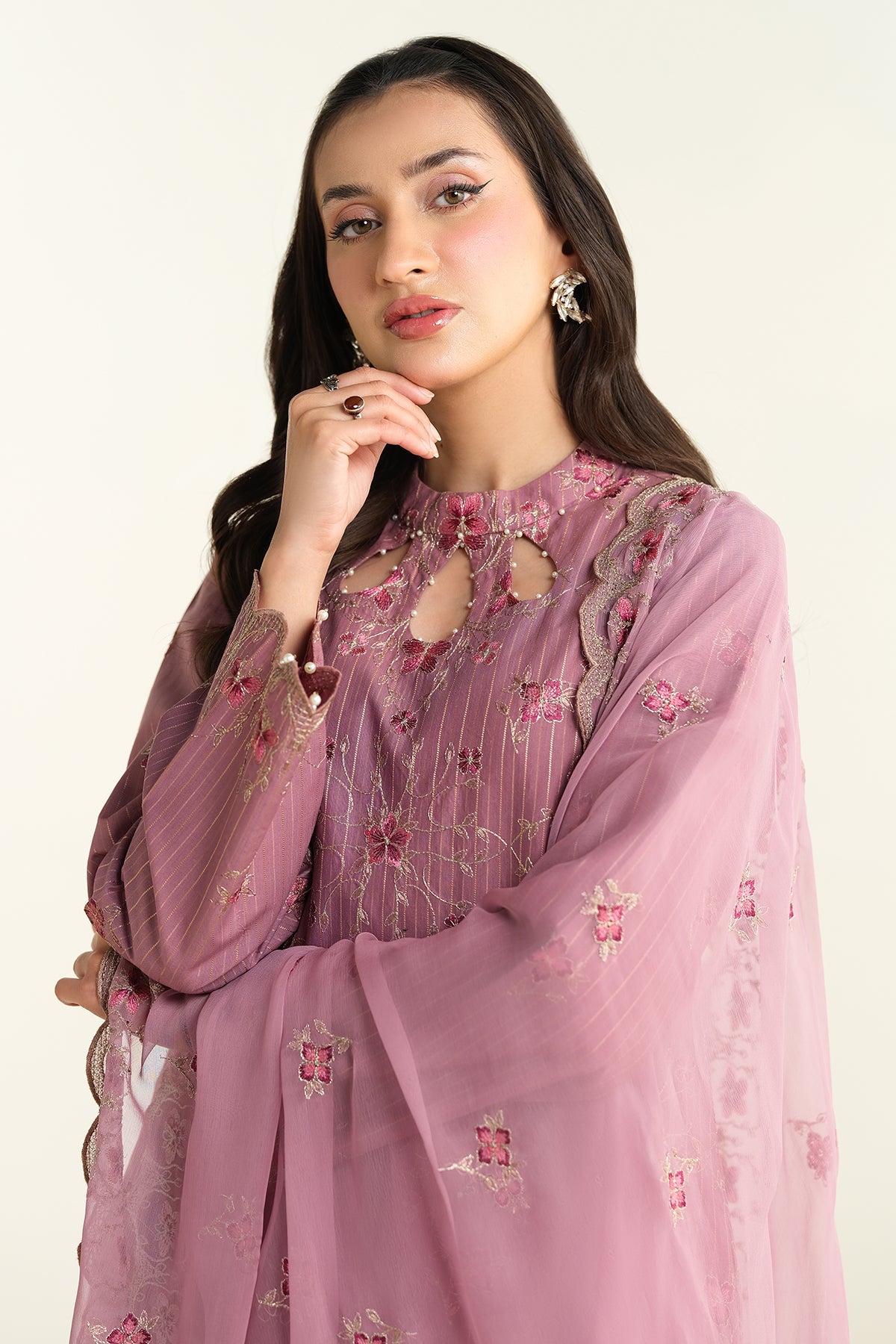 3 Piece - Embroidered Suit - E1653