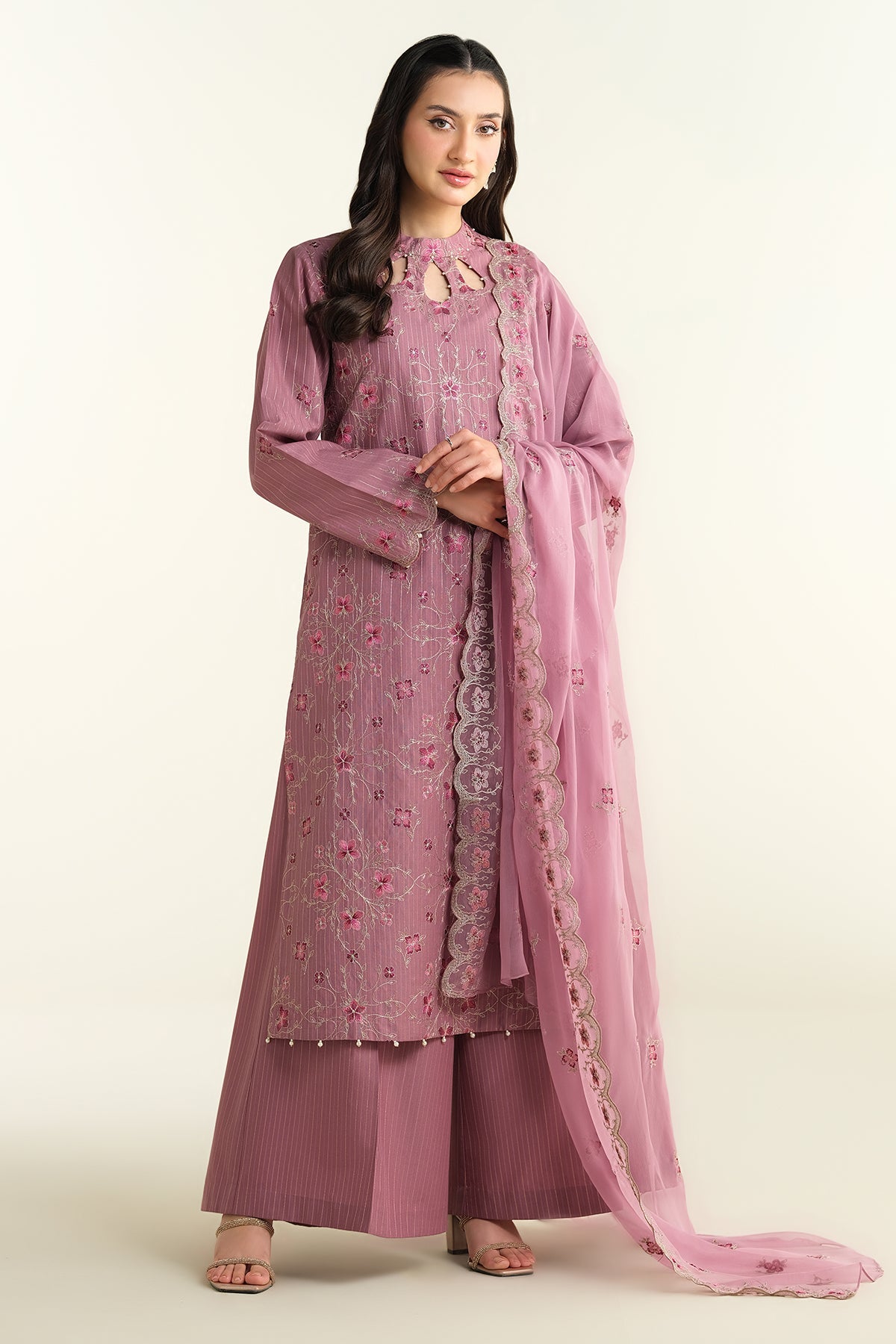3 Piece - Embroidered Suit - E1653