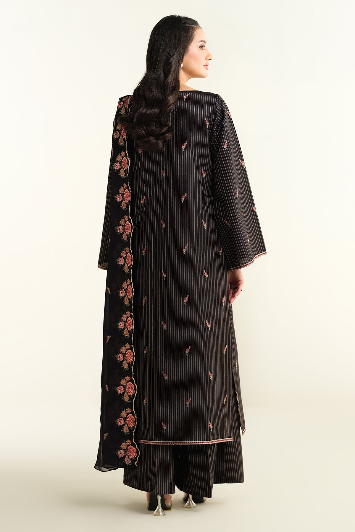 3 Piece - Embroidered Suit - E1654