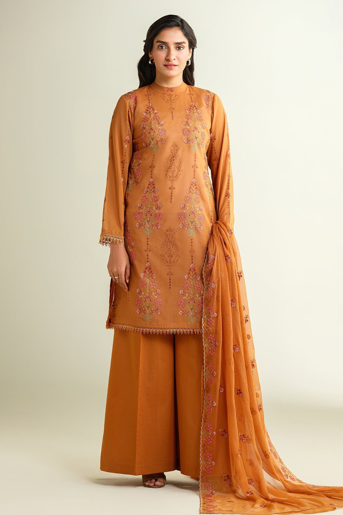 3 Piece - Embroidered Suit - E1656
