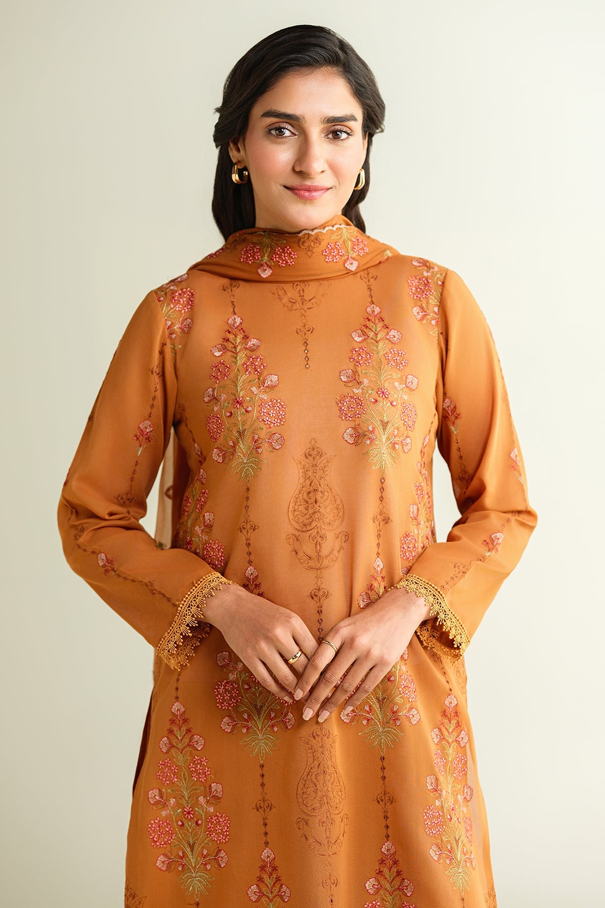 3 Piece - Embroidered Suit - E1656