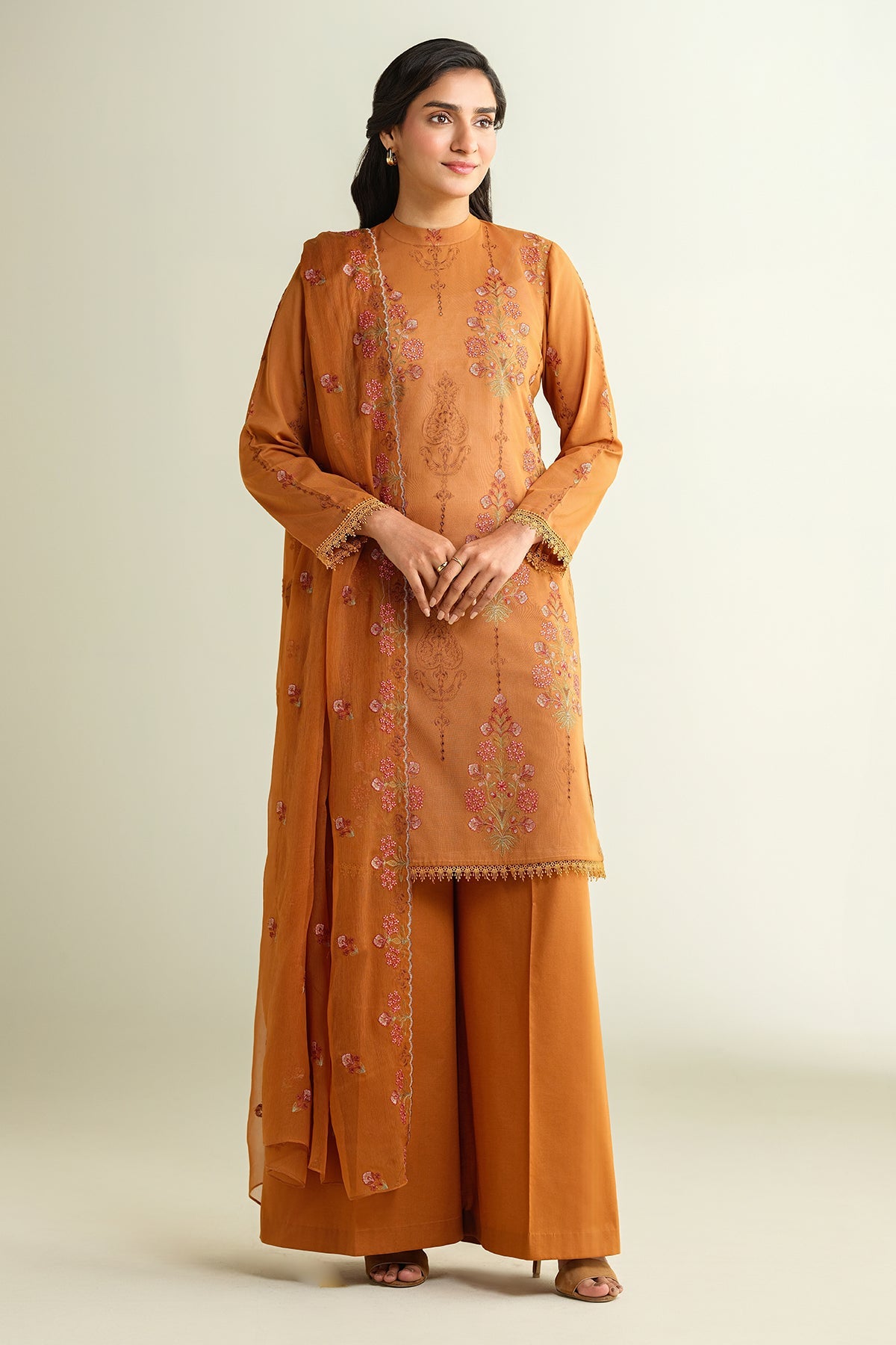 3 Piece - Embroidered Suit - E1656
