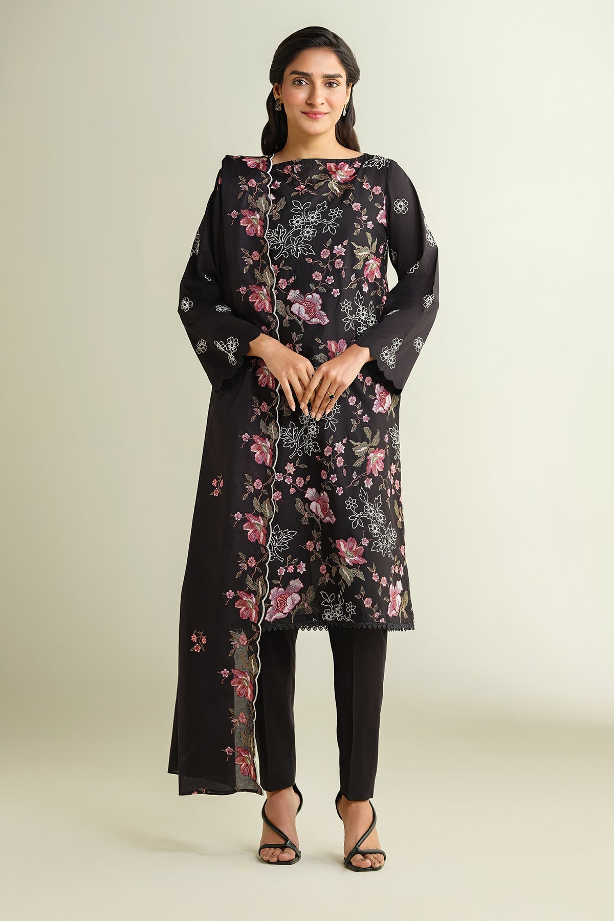 3 Piece - Embroidered Suit - E1659
