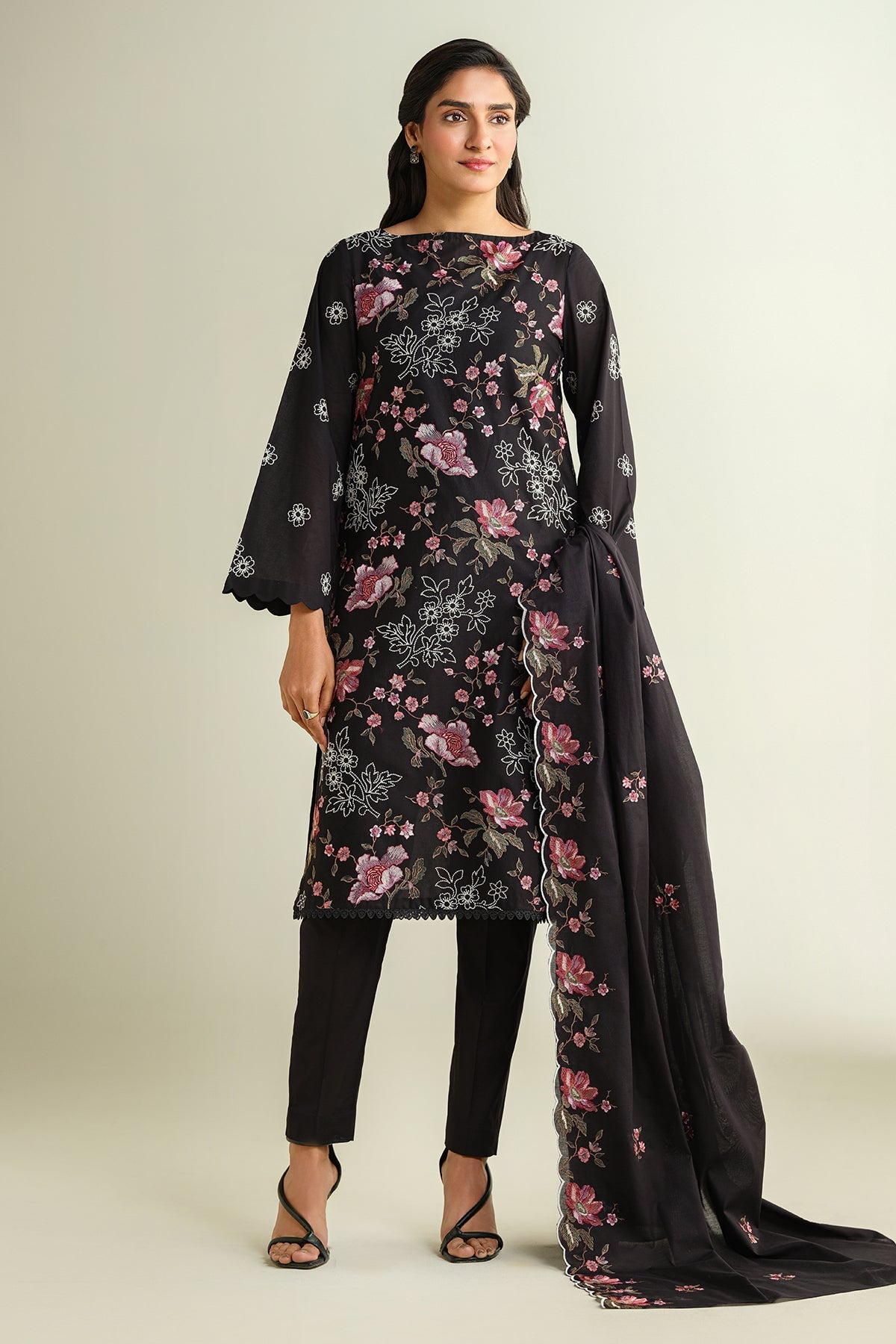 3 Piece - Embroidered Suit - E1659